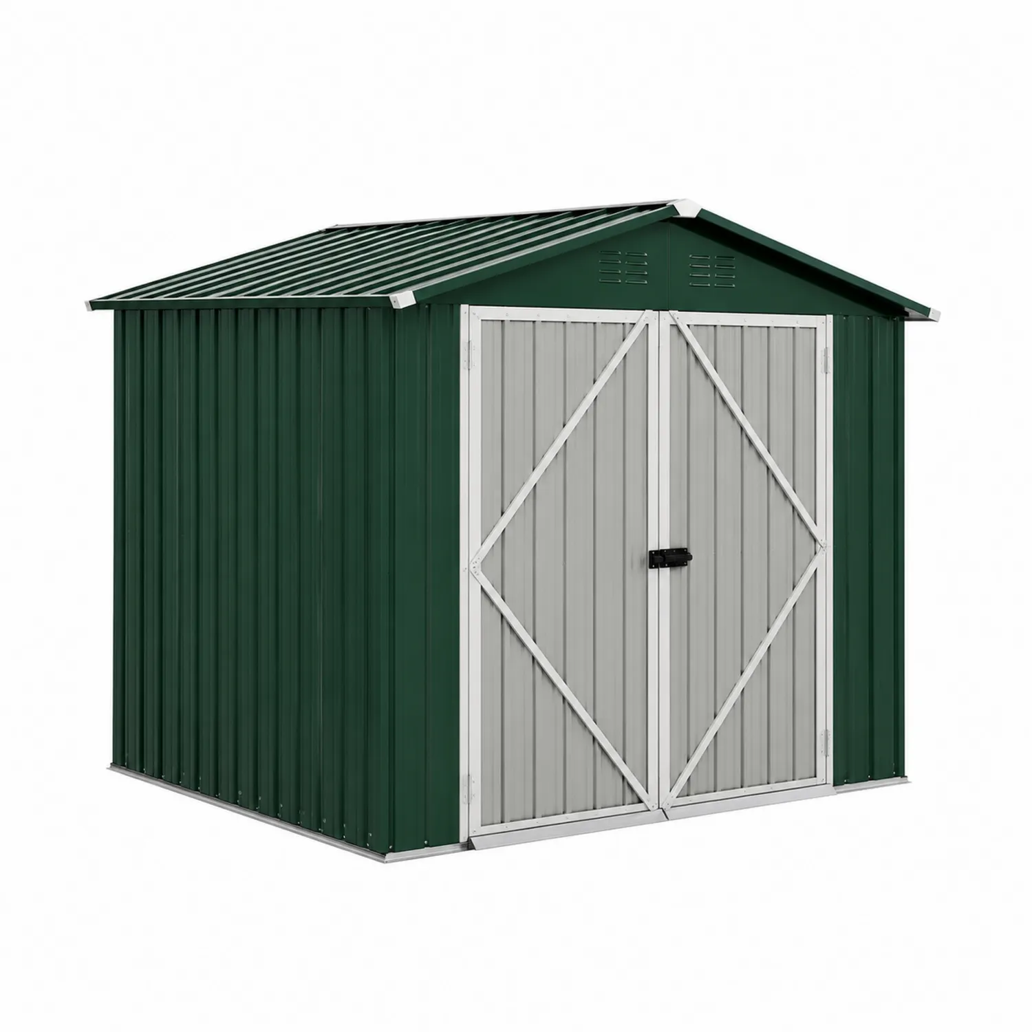Capanno da giardino in acciaio zincato 213x130x173 cm Verde/Grigio