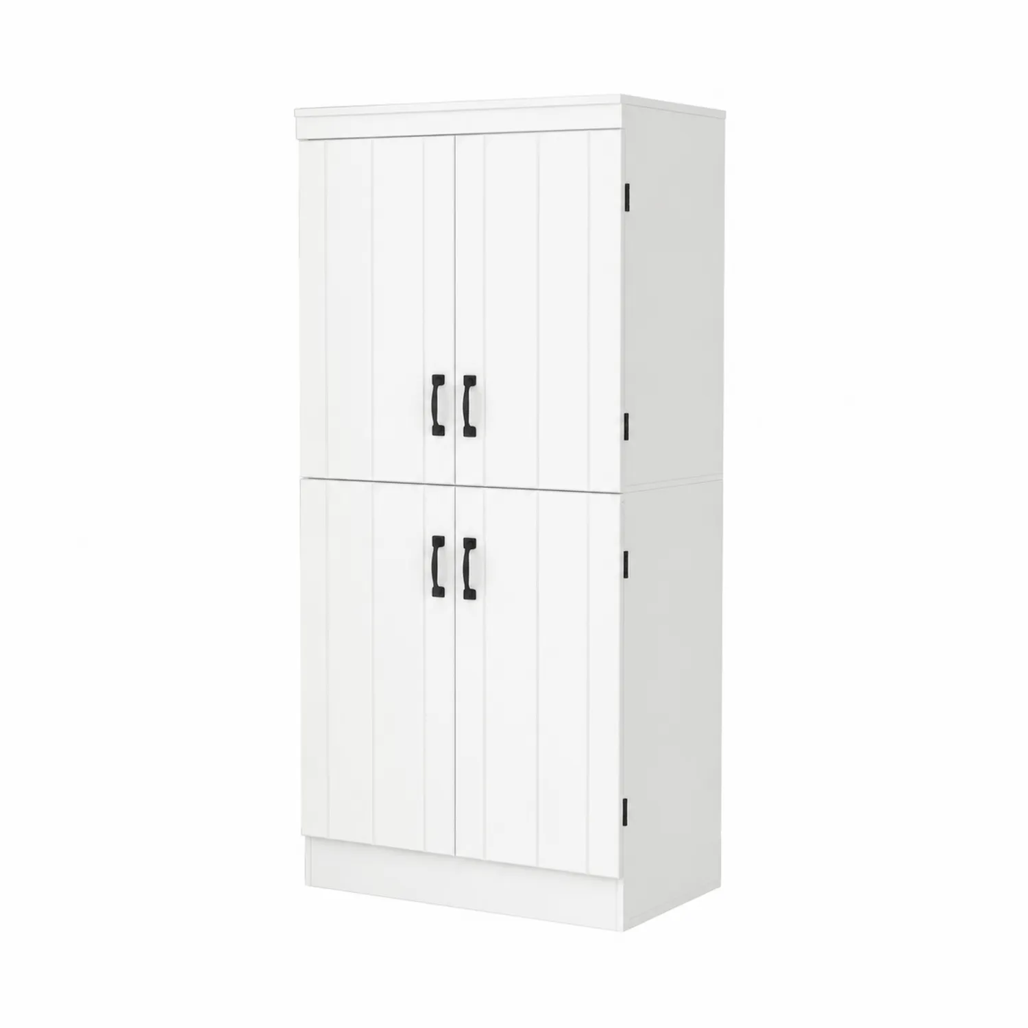 Armadio da Cucina in Legno Composito Bianco con Ante Doppie