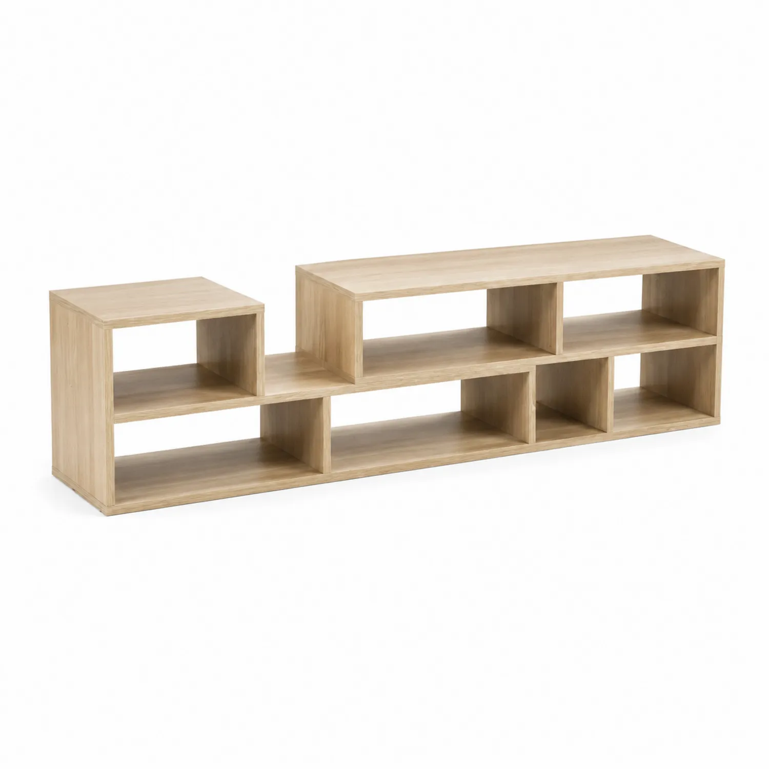 Mobile TV in legno composito naturale con vani multipli
