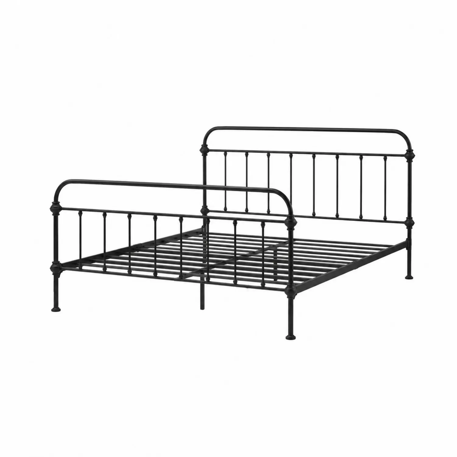 Letto matrimoniale in metallo nero 200x140 cm