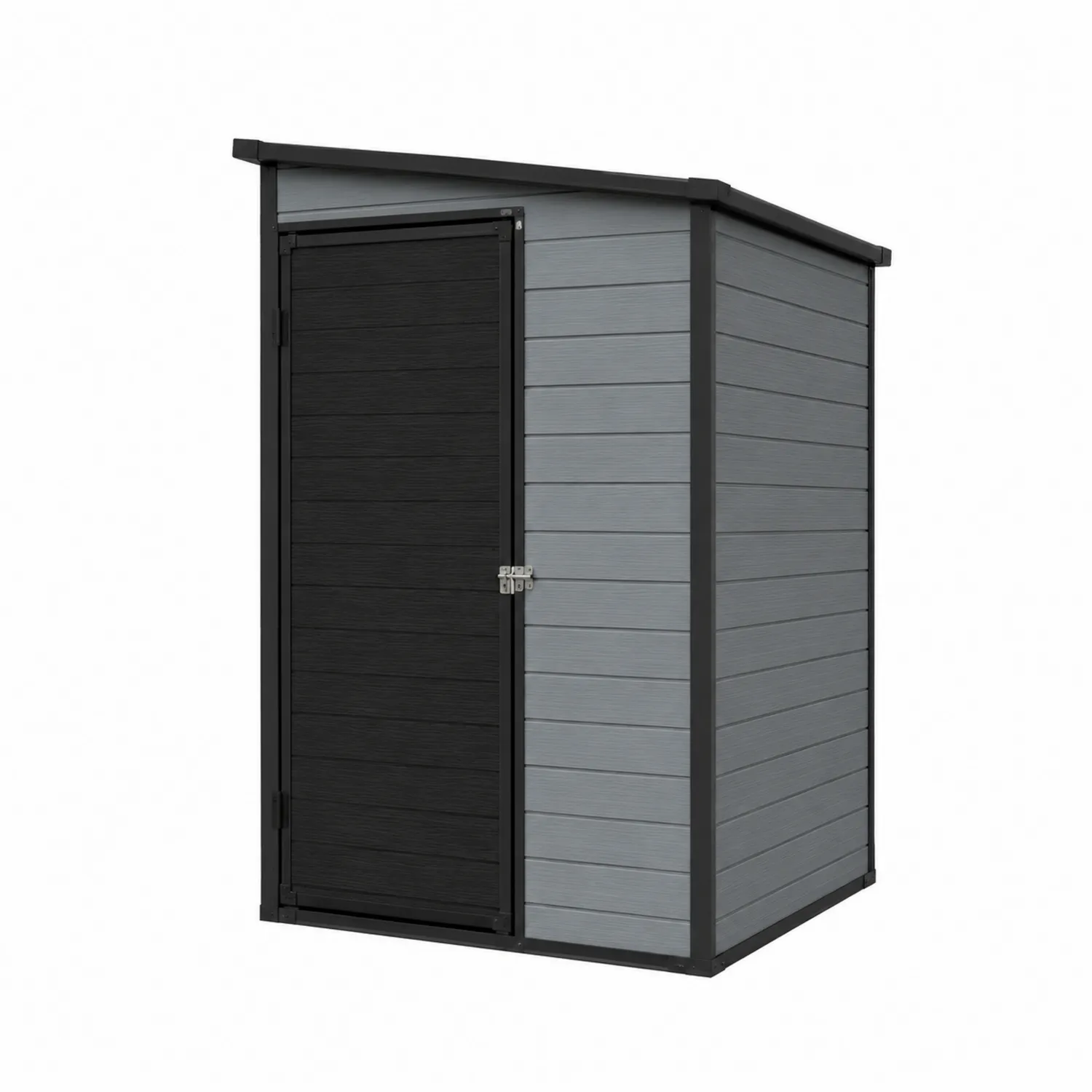 Casetta da giardino in plastica 196x122x208 cm Grigio/Nero
