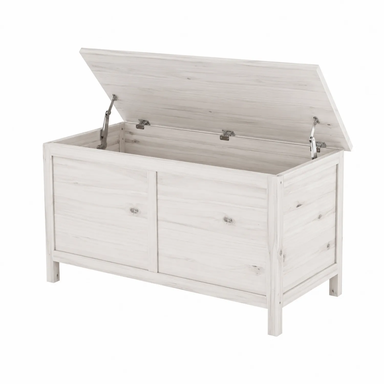 Cassapanca in Legno Bianco Verniciato 100x40x50 cm