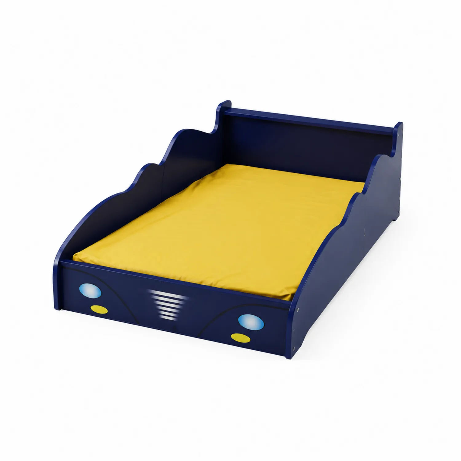 Letto per Bambini Forma Auto in Legno Blu 150x80 cm