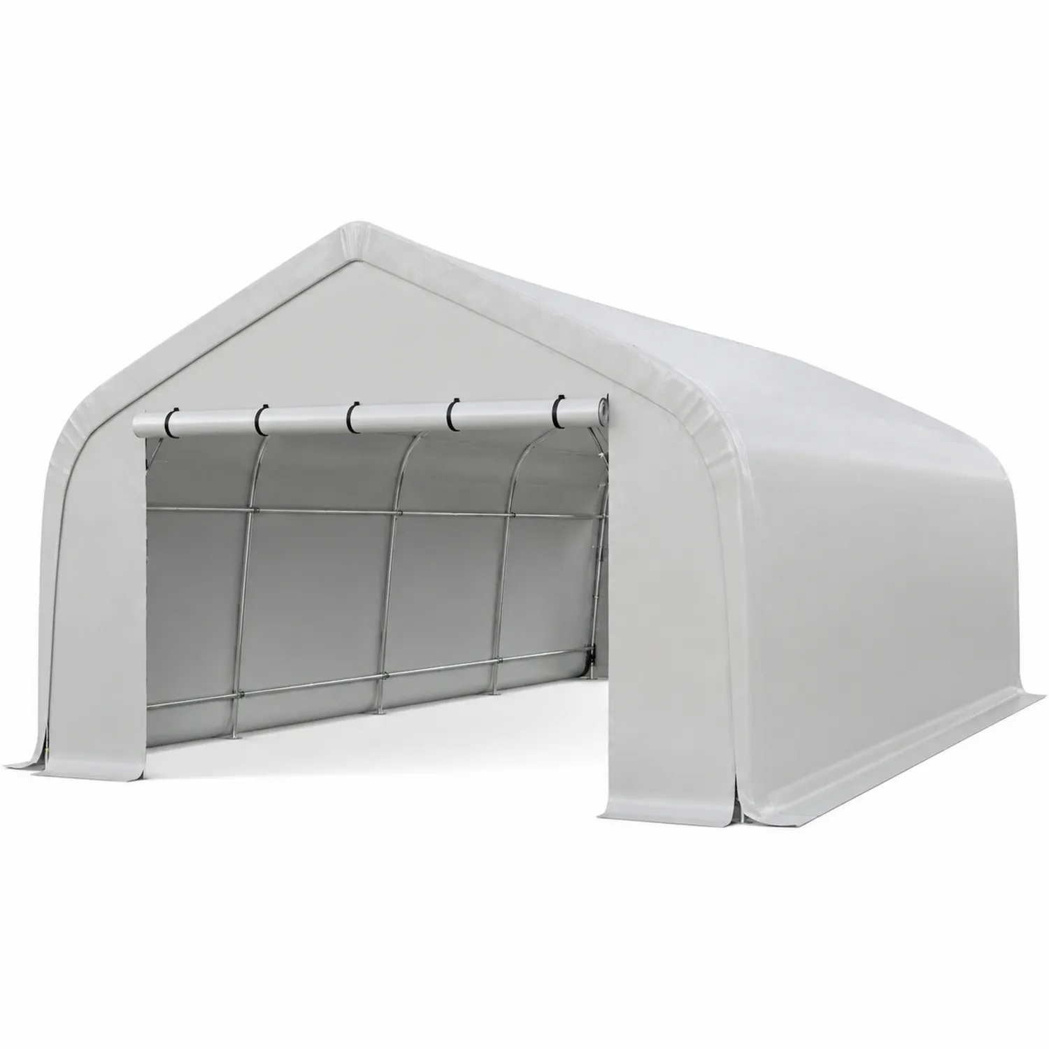 Rimessa Auto in Acciaio e PVC 480x240x198 cm Grigio