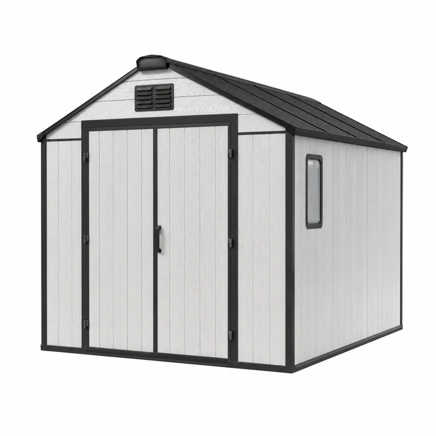 Casetta da giardino in resina con doppia porta e finestra 243x254x256 cm