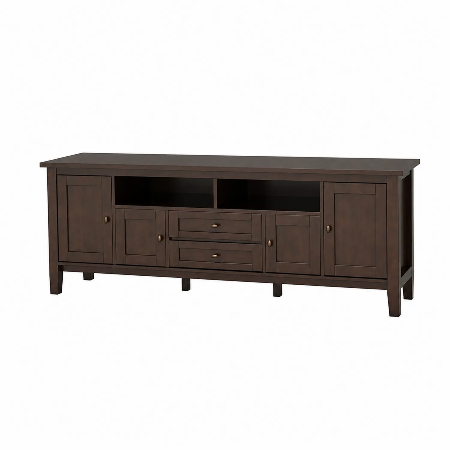 Mobile TV in legno massello marrone 180x45x60 cm