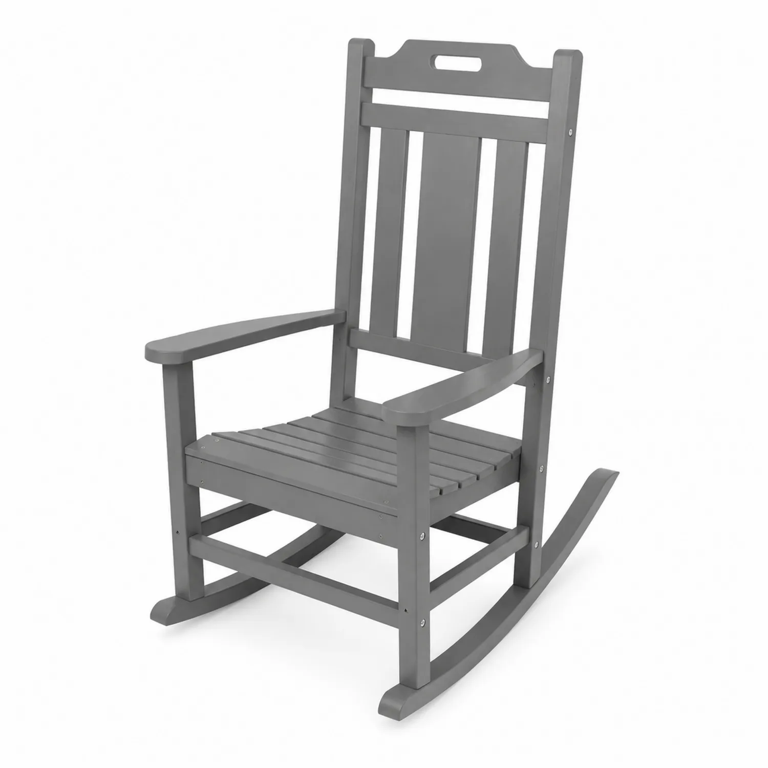 Sedia a dondolo in legno composito grigio