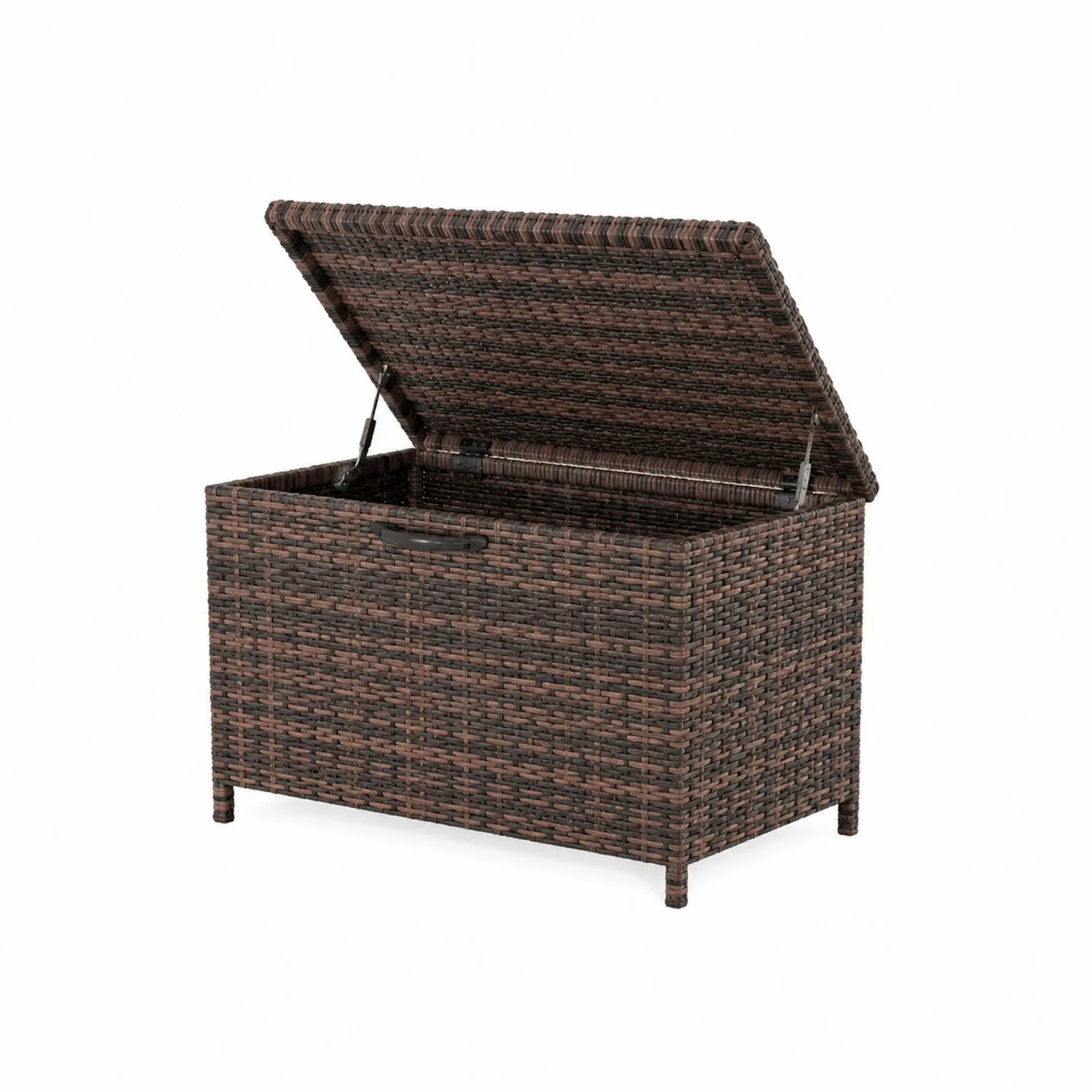 Cassapanca in Rattan PE Marrone con Struttura in Acciaio