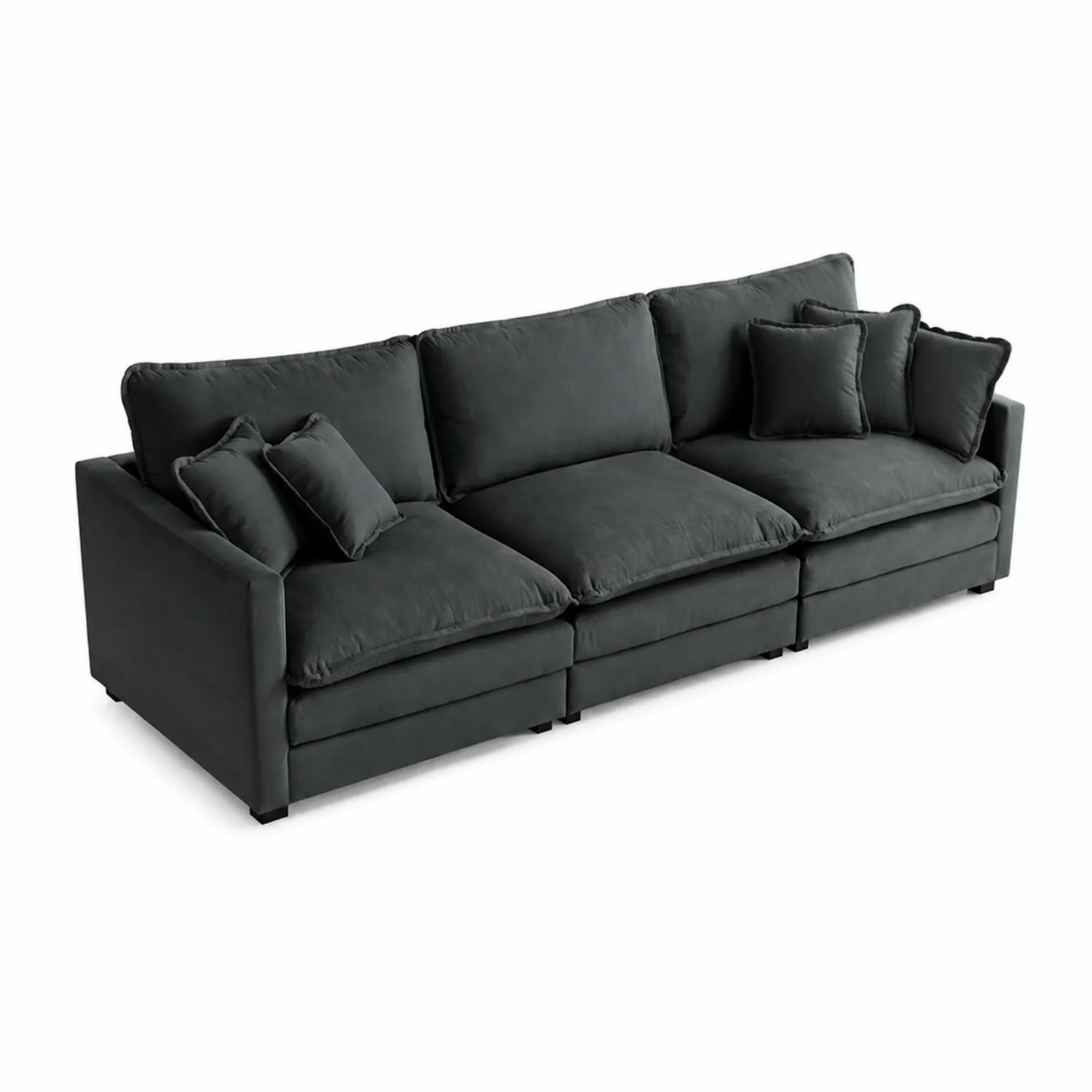 Divano modulare in tessuto, Grigio antracite, 240 cm