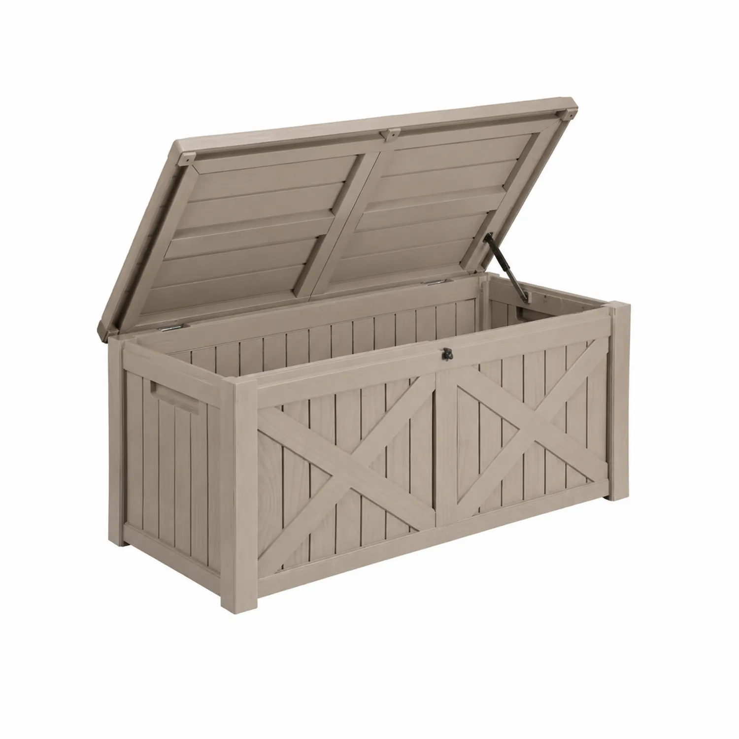 Cassapanca Contenitore in Legno di Acacia Beige 120x45x55 cm