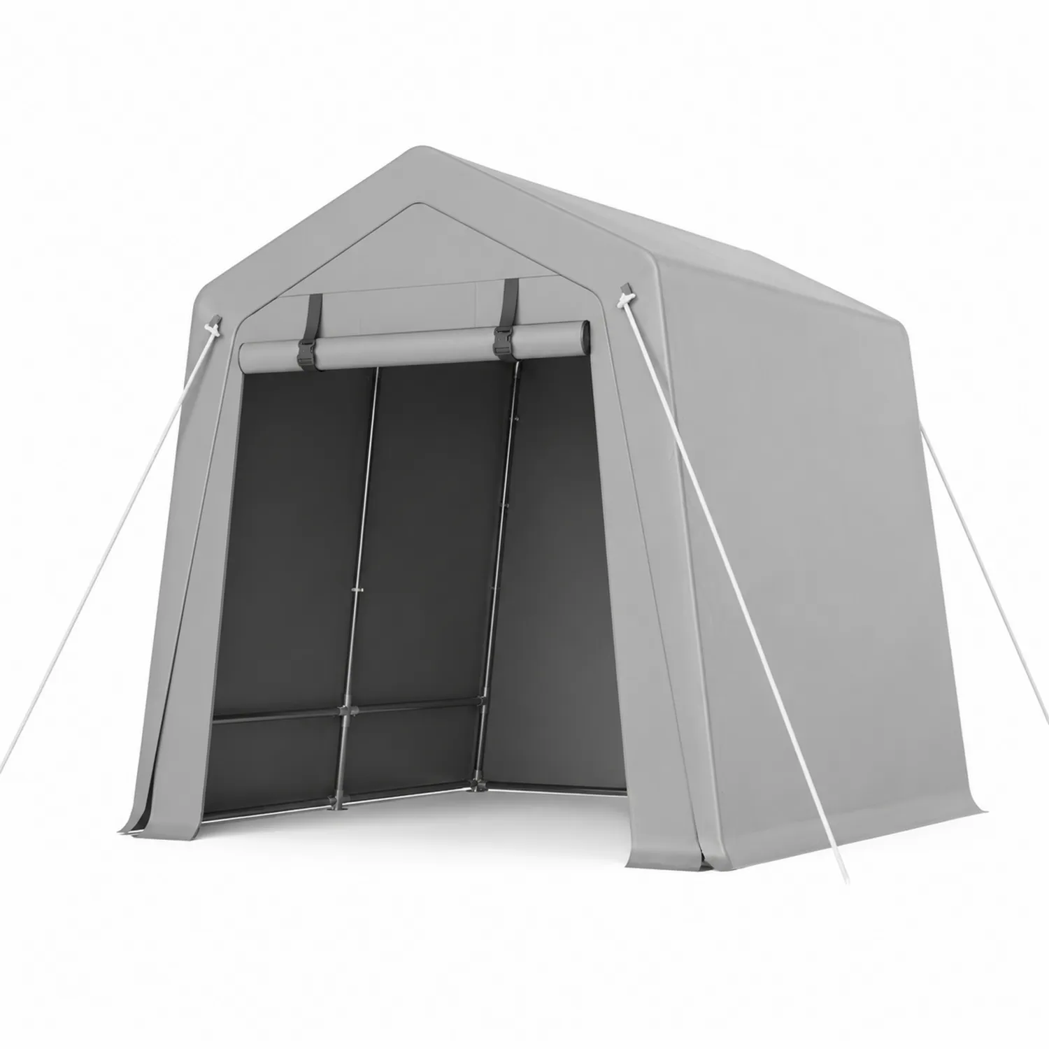 Tettoia per auto in Acciaio e Tessuto PVC Grigio 300x200x190 cm