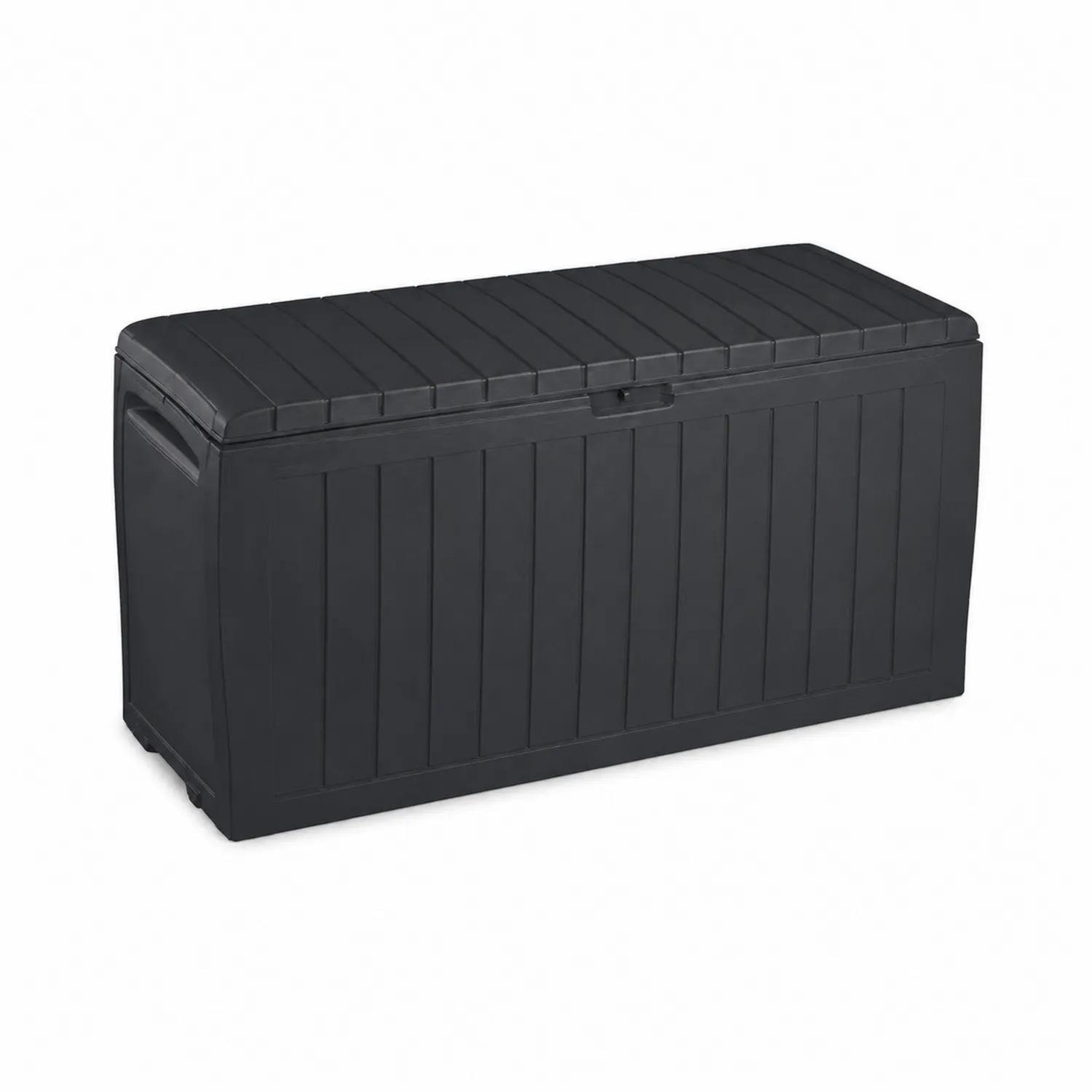 Cassapanca Contenitore in Plastica Resistente Nera 120x45x60 cm