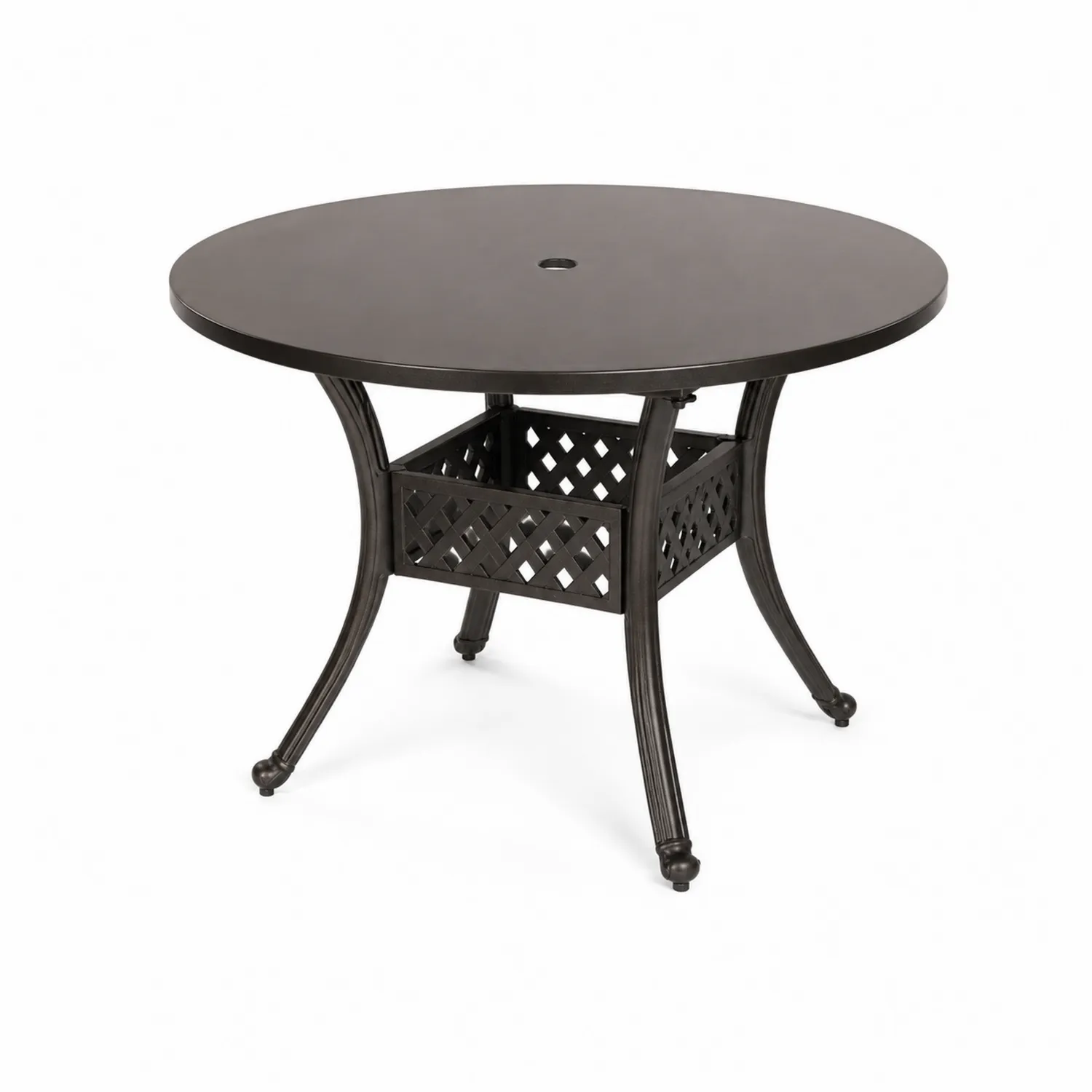 Tavolo rotondo da esterno in alluminio nero diametro 110 cm