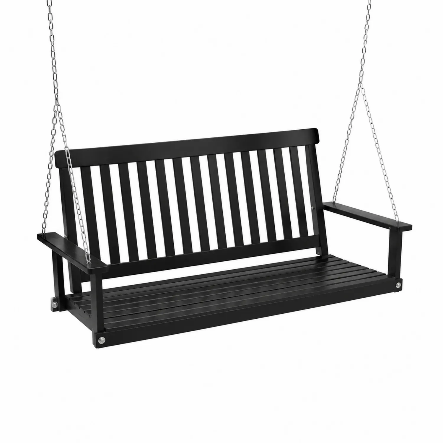 Altalena da Veranda in Legno, 120 cm, Nero
