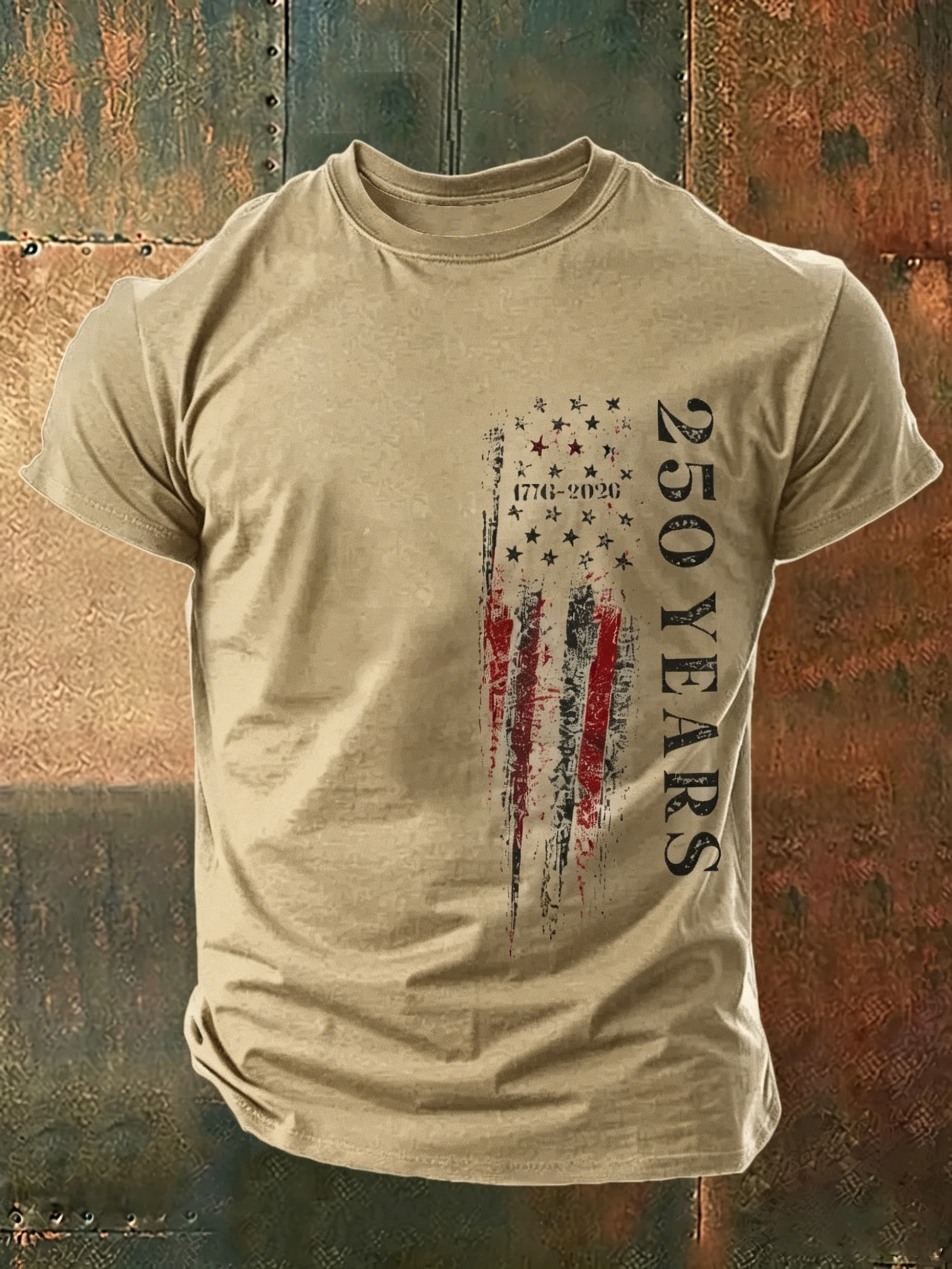 US 250 Years Print Cotton T-Shirt