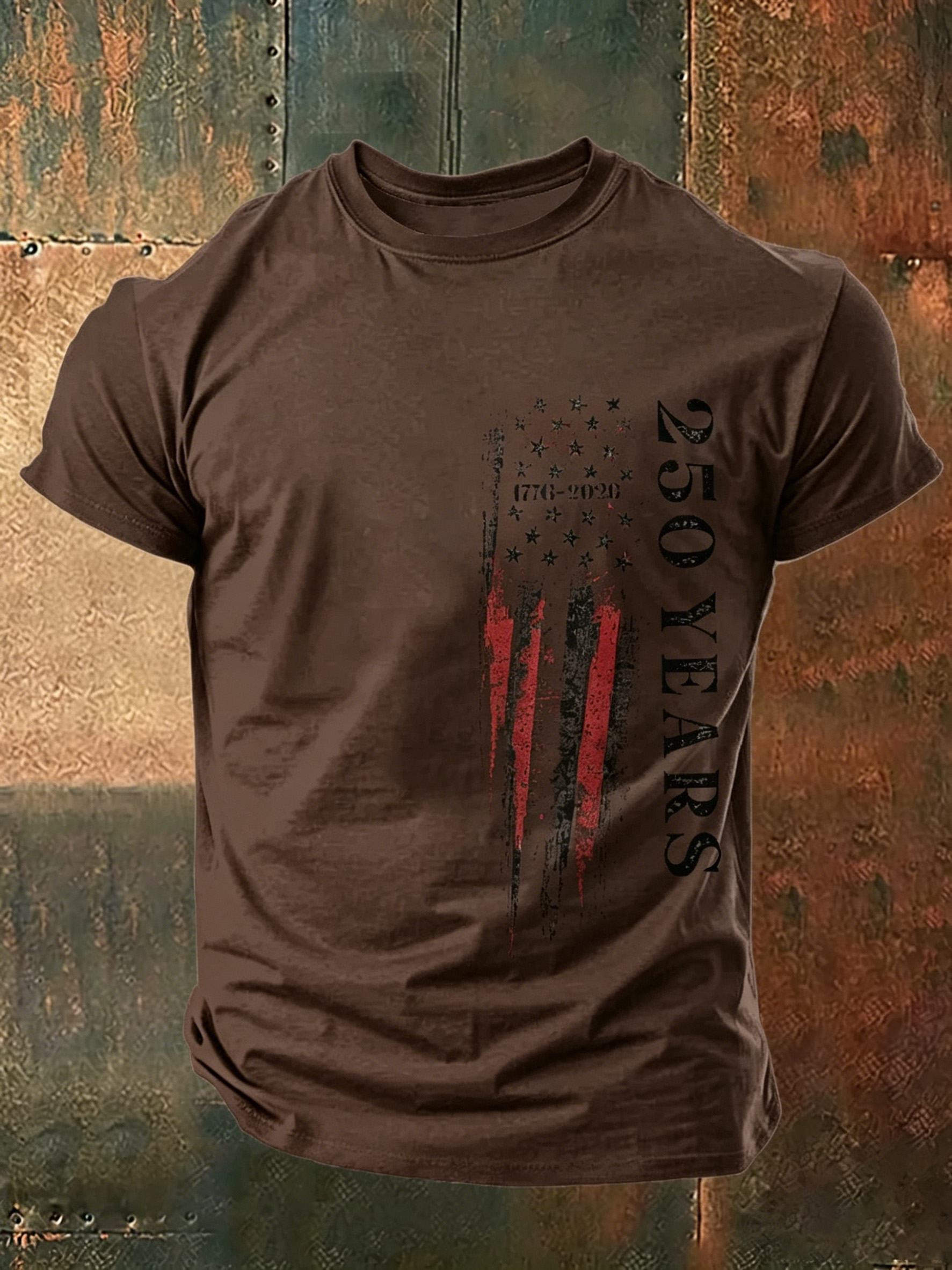 US 250 Years Print Cotton T-Shirt