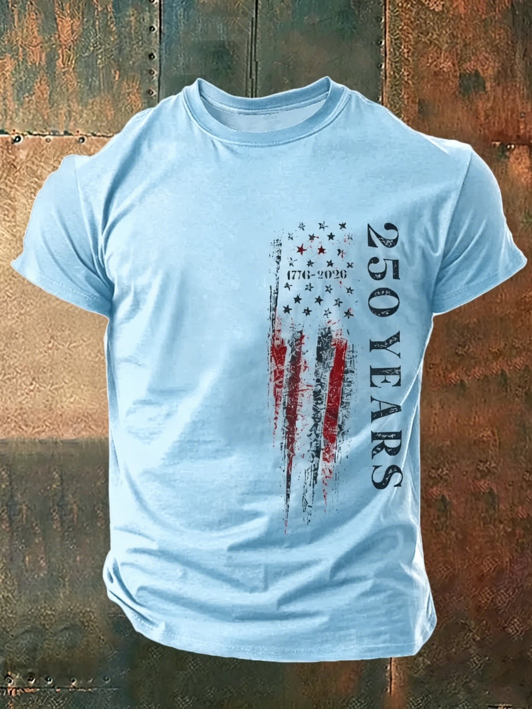 US 250 Years Print Cotton T-Shirt