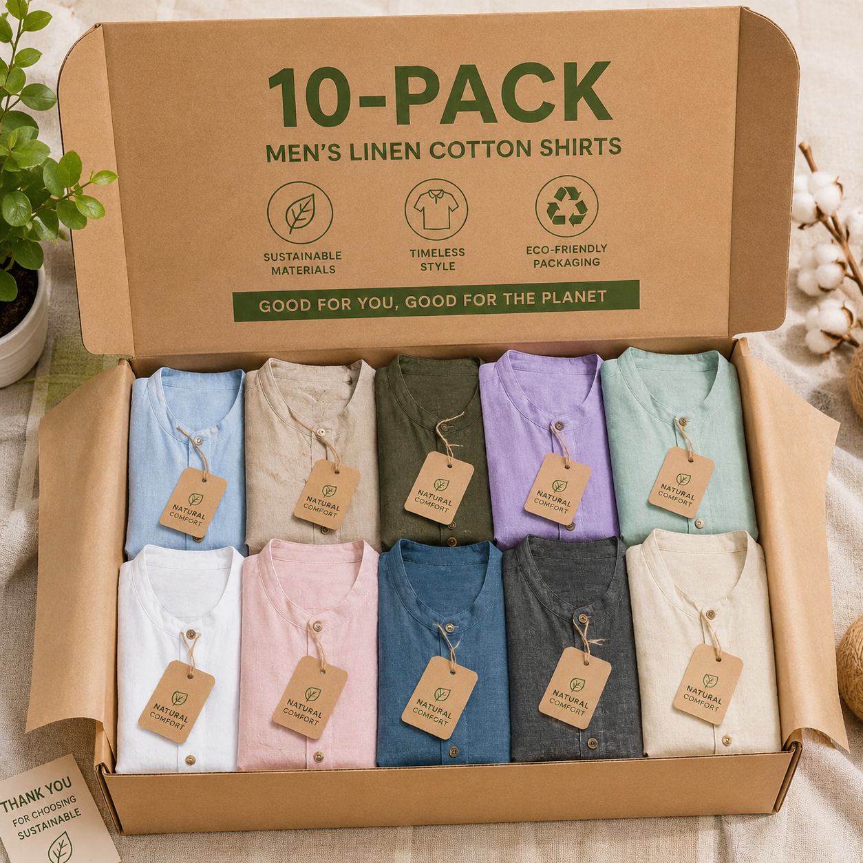 Cotton Linen Casual Long Sleeve Shirt