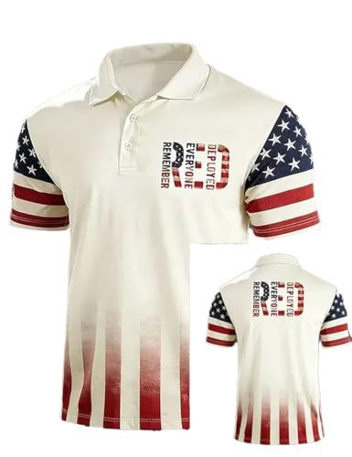 Men's 250th Anniversary  Patriotic Print Polo Short-Sleeve T-Shirt