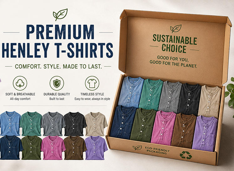 Men's business casual washed denim shirt