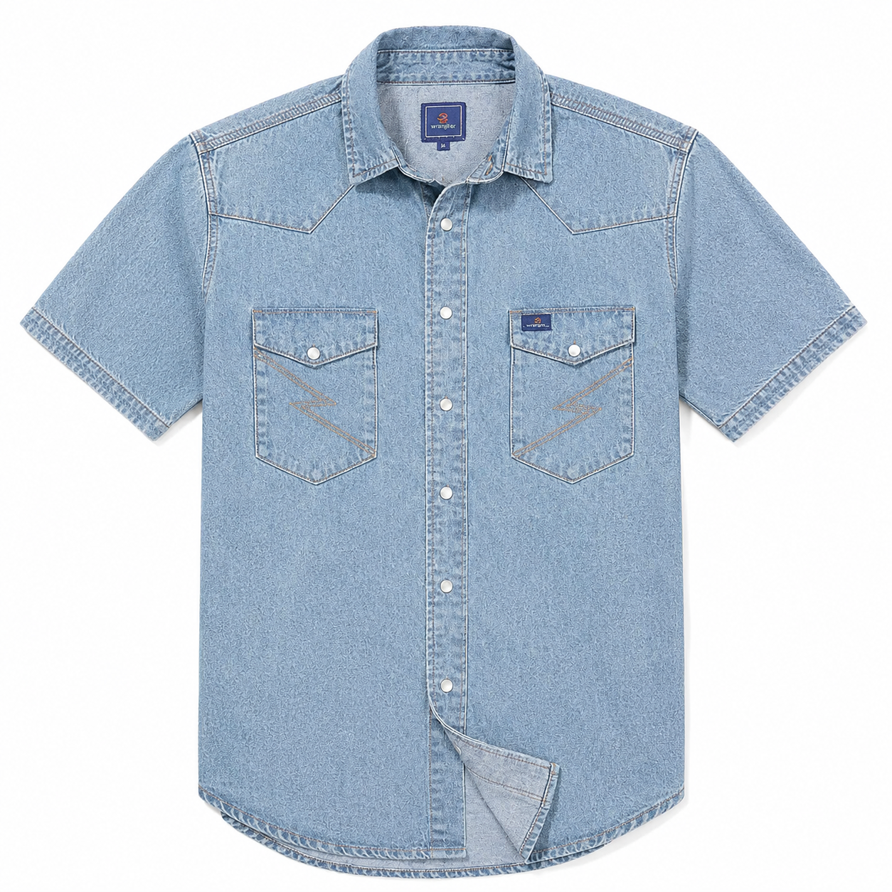 🔥 Hot Sale 🔥 Men's Short-Sleeve Washed Denim Work Shirt