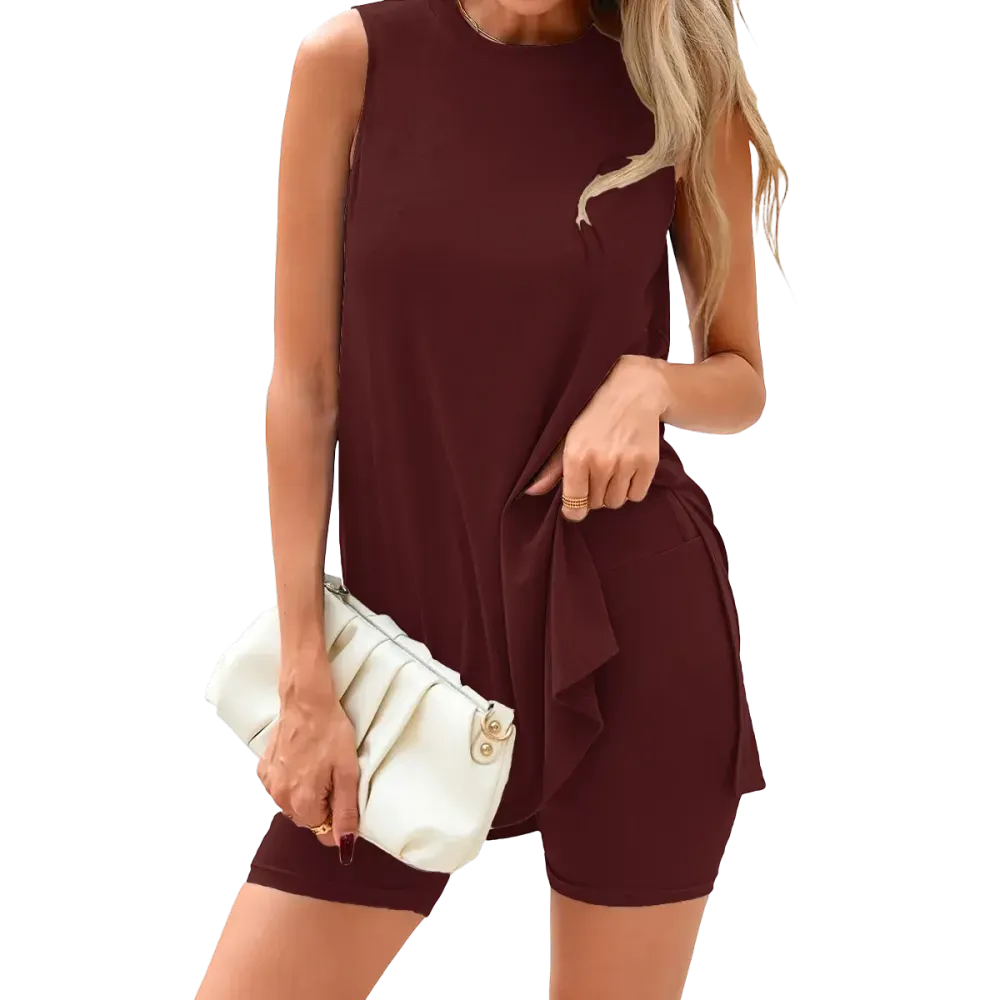 Women's 2 Piece Sets Summer Matching Lounge Shorts Set