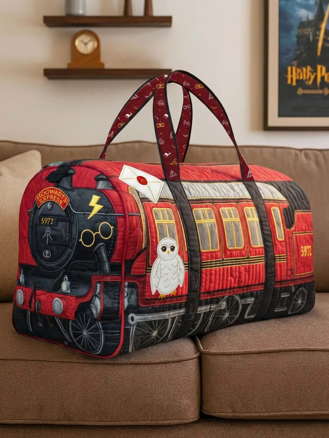 Hippie Pumpkin Quilted Travel Bag
