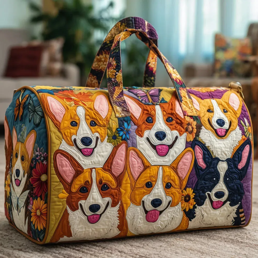 Hippie Pumpkin Quilted Travel Bag