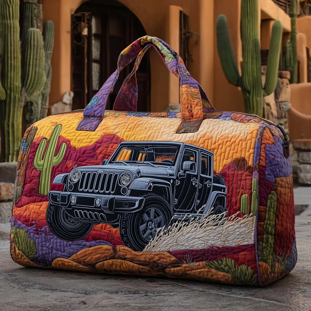 Hippie Pumpkin Quilted Travel Bag