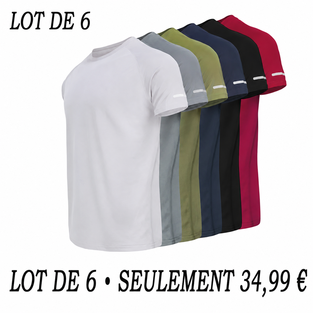 T-shirt de Sport Homme Respirant à Séchage Rapide avec Détails Réfléchissants