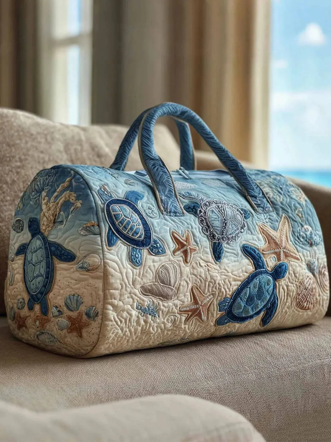 Hippie Pumpkin Quilted Travel Bag