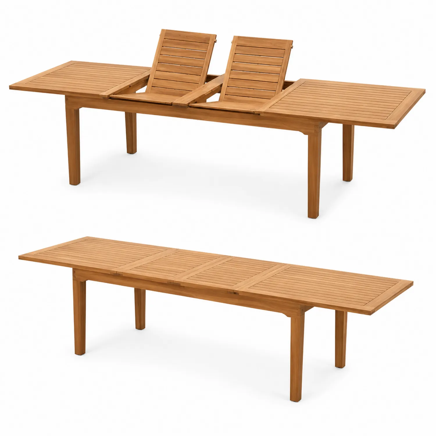 Tavolo Allungabile in Teak Massello per Esterno 200/280x100 cm