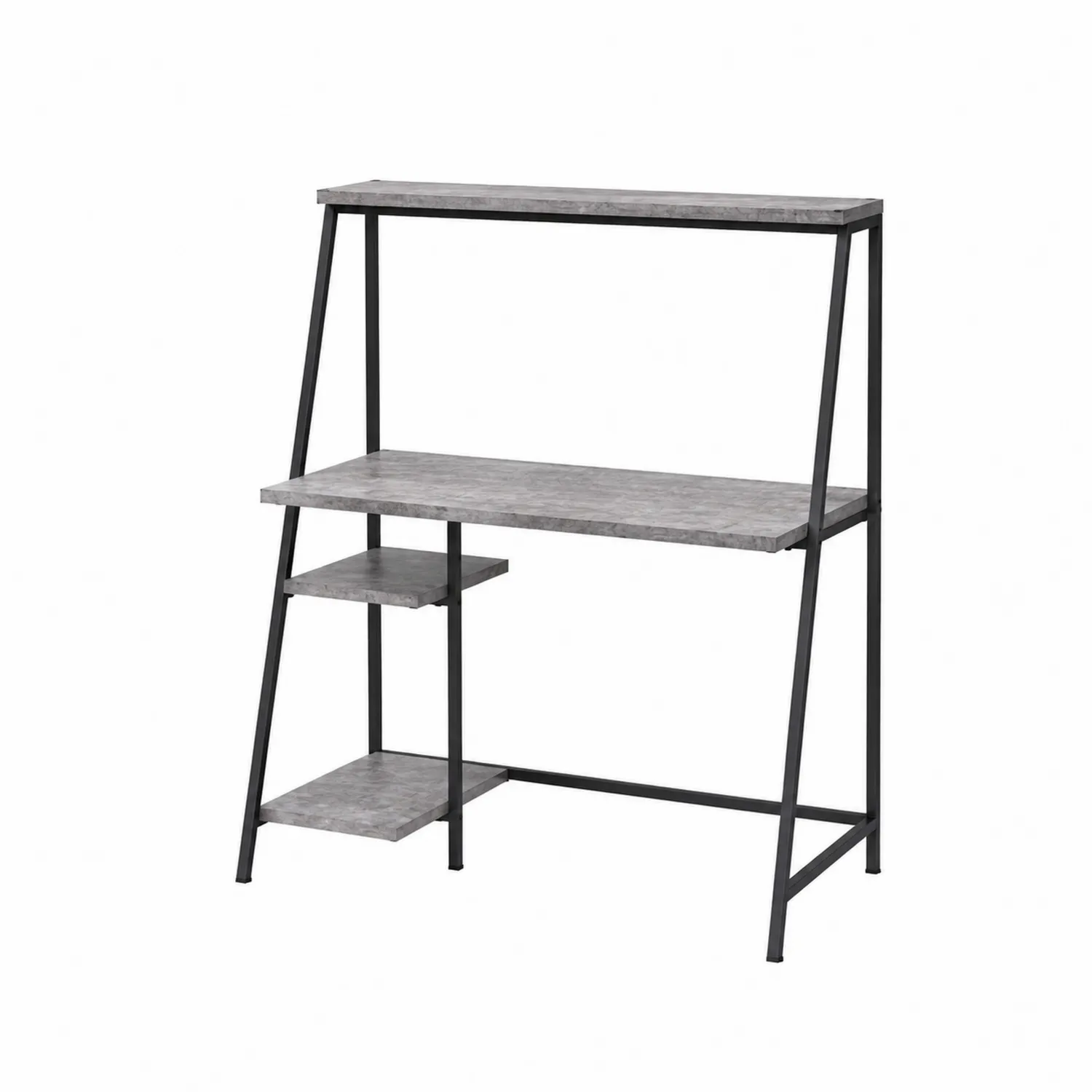 Scrivania in Legno Composito e Metallo con Scaffali, 120x60x130 cm