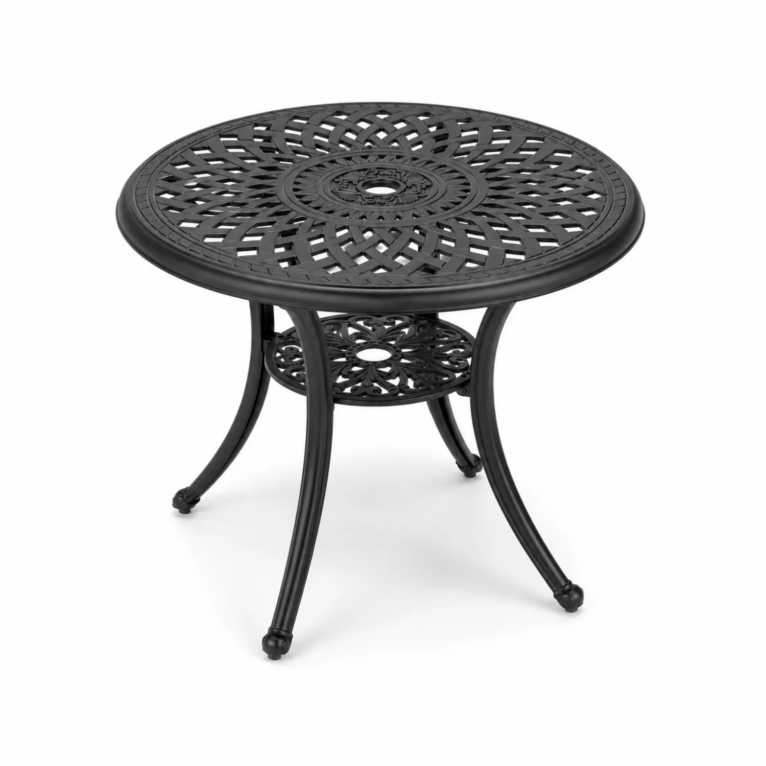 Tavolo da giardino in alluminio verniciato nero