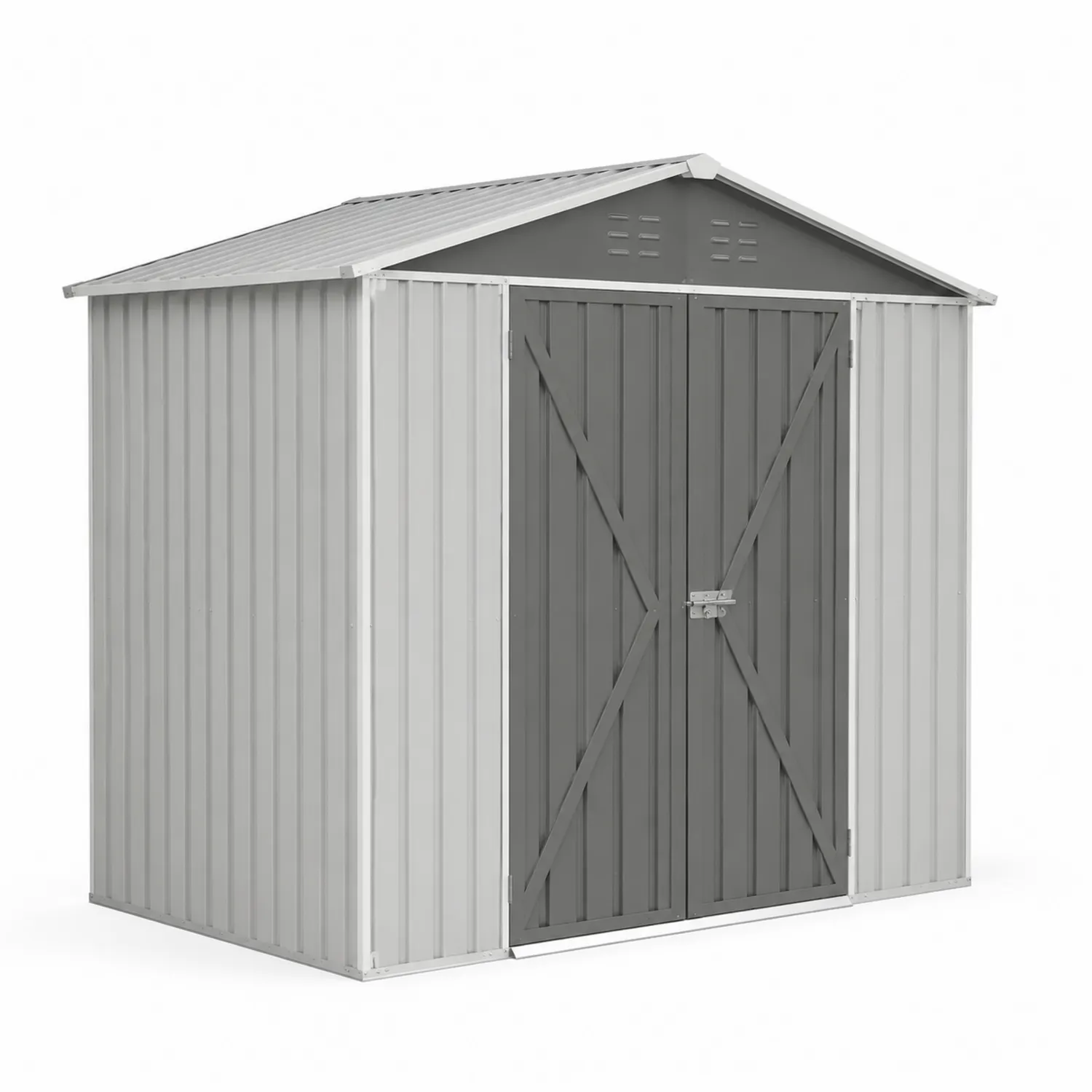 Casetta da giardino in acciaio galvanizzato 213x191x132 cm Grigio