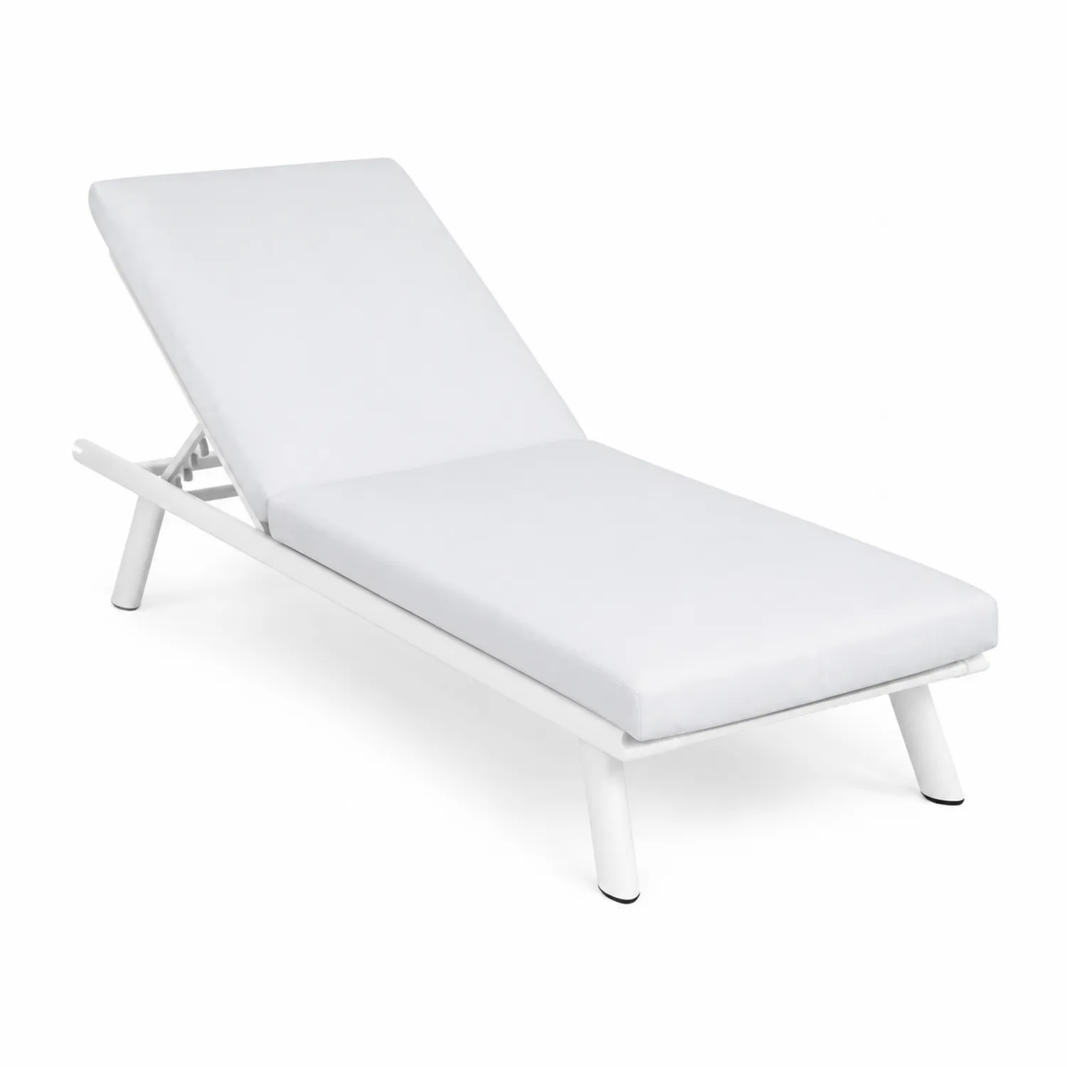 Lettino prendisole in alluminio e poliestere bianco
