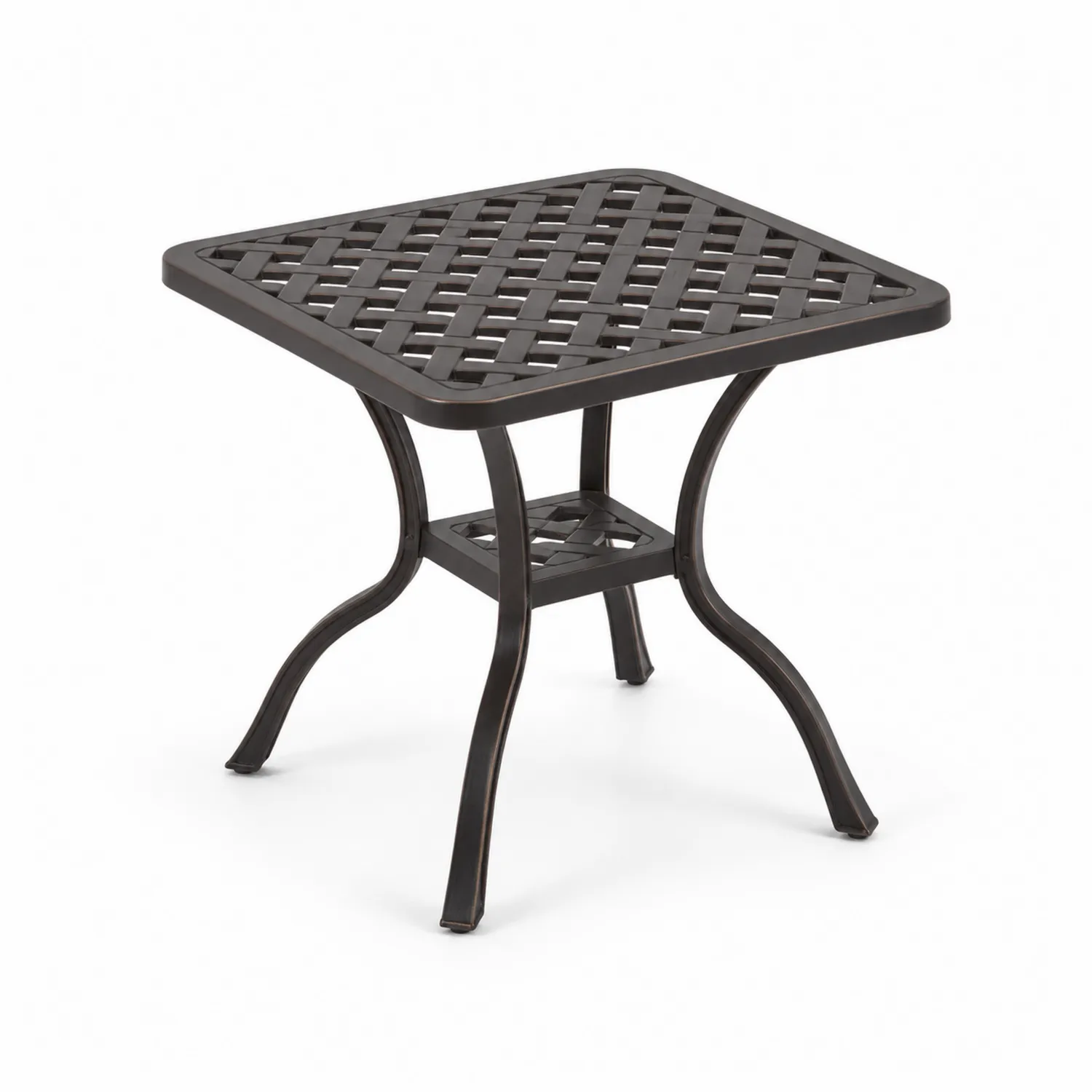 Tavolino quadrato in alluminio nero 50x50x45 cm