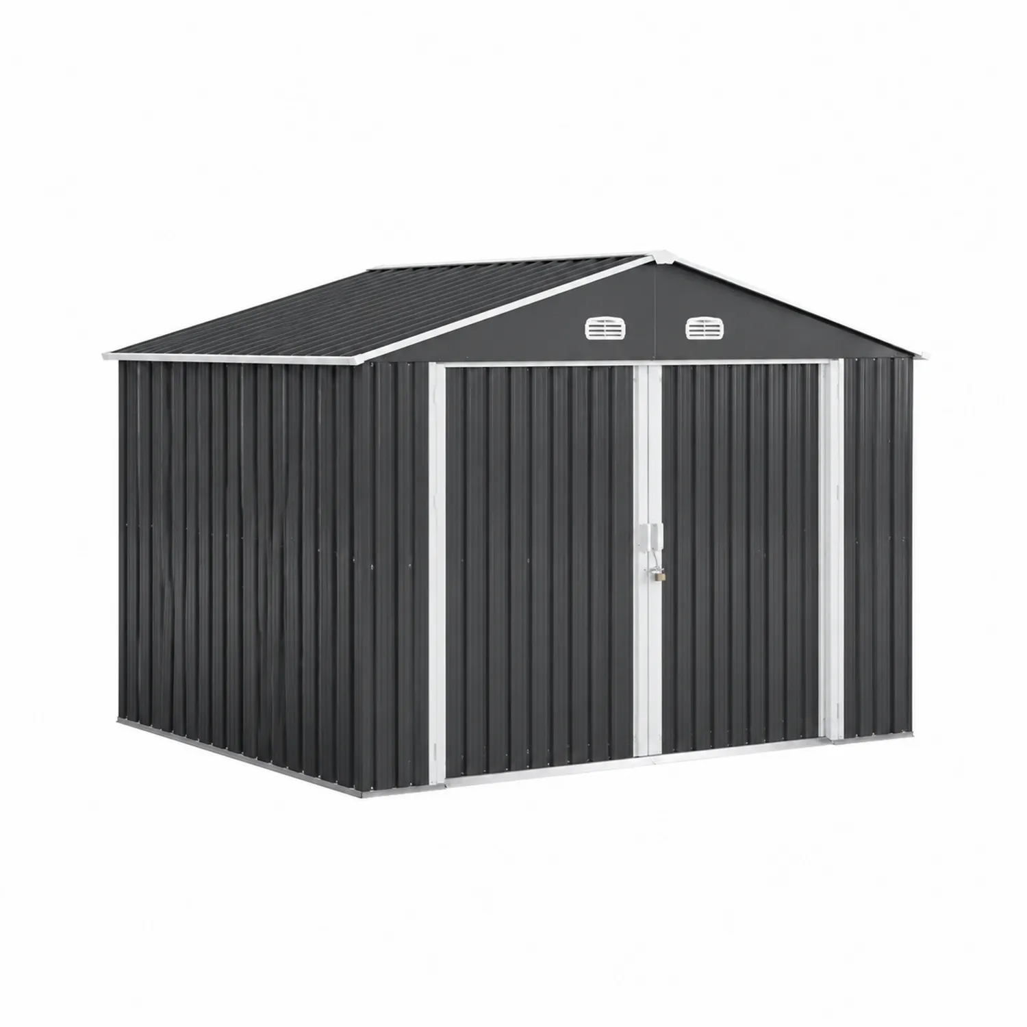 Capanno da Giardino in Acciaio Grigio 213x127x185 cm