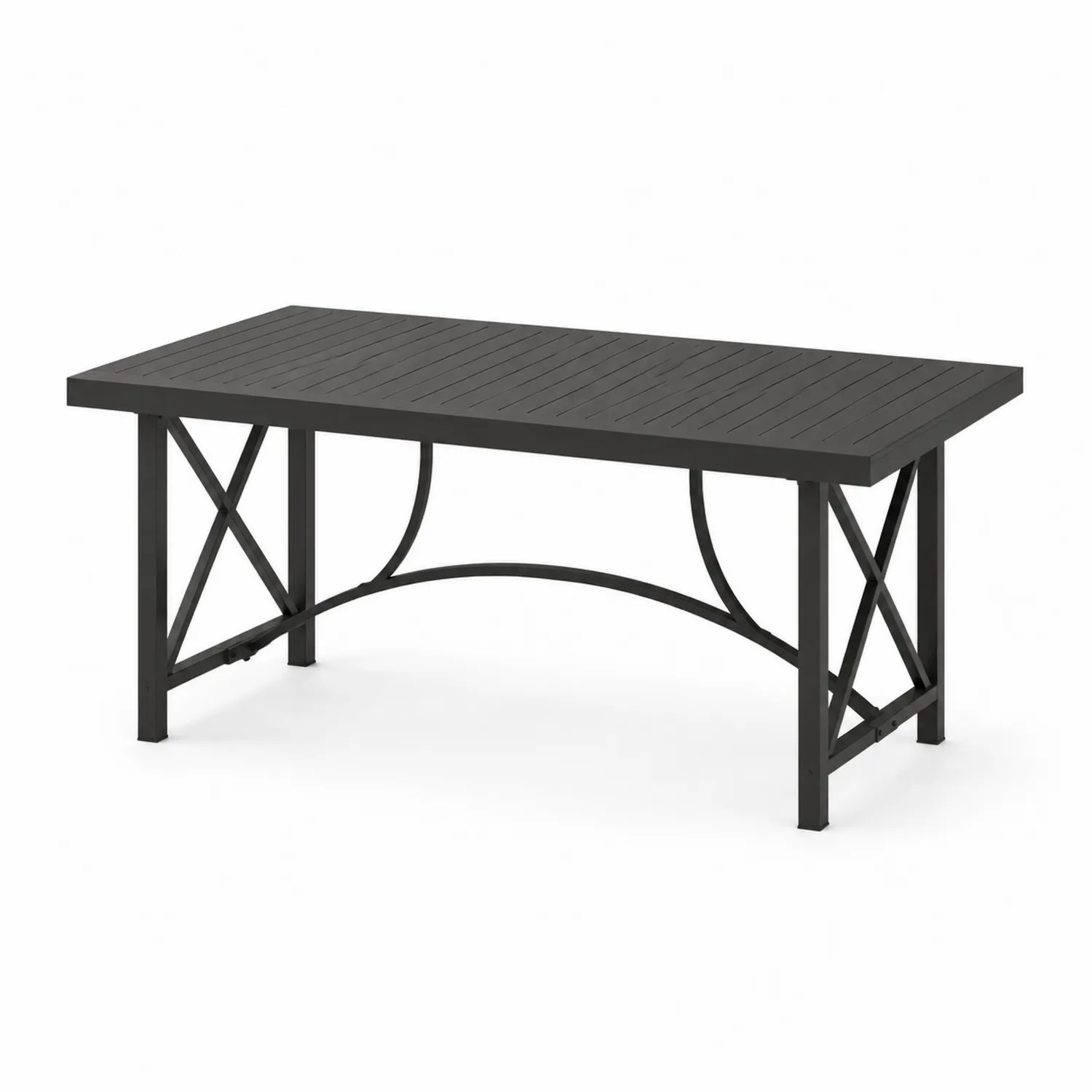 Tavolo da pranzo in metallo nero 180x90x75 cm