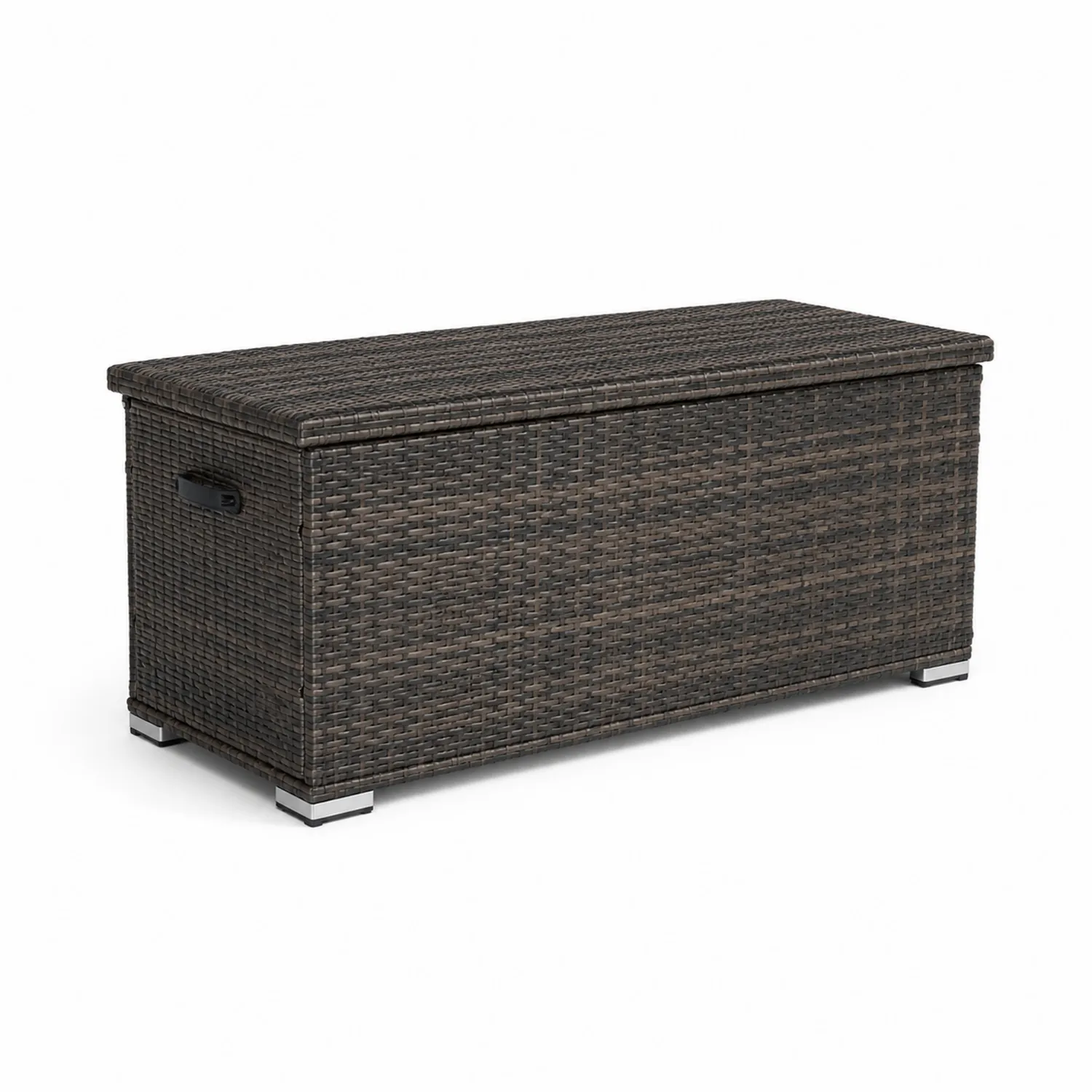 Cassapanca in Rattan Sintetico Marrone Scuro 120x50x60 cm