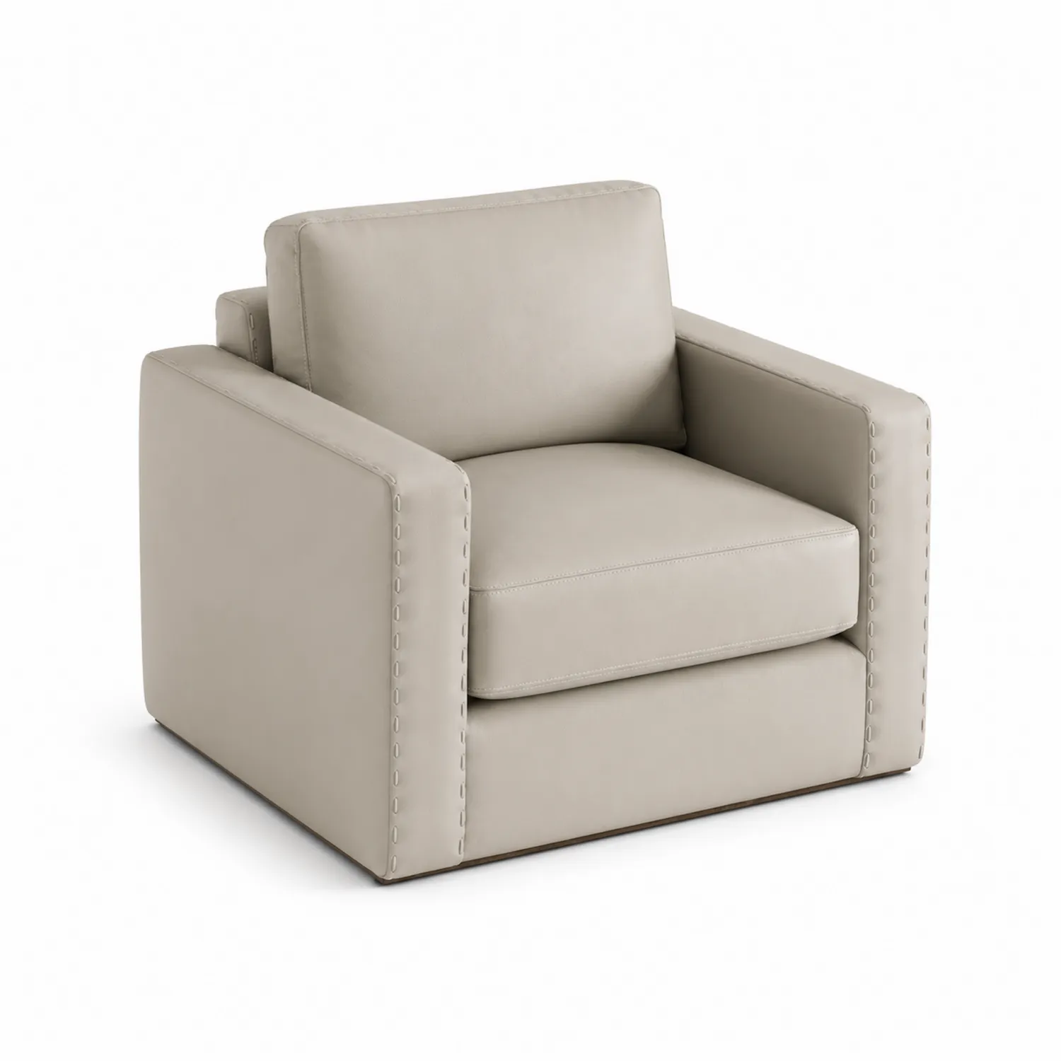 Poltrona in Pelle Sintetica Beige 90x90x75 cm
