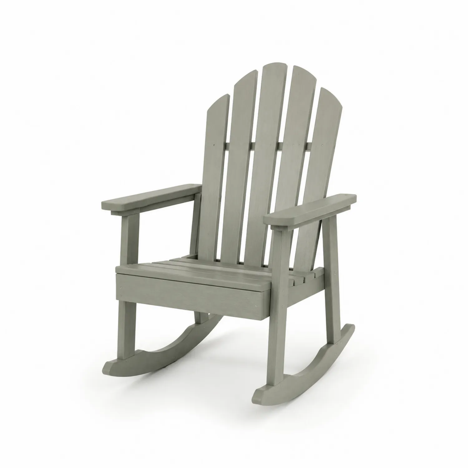 Sedia a dondolo da giardino in legno grigio