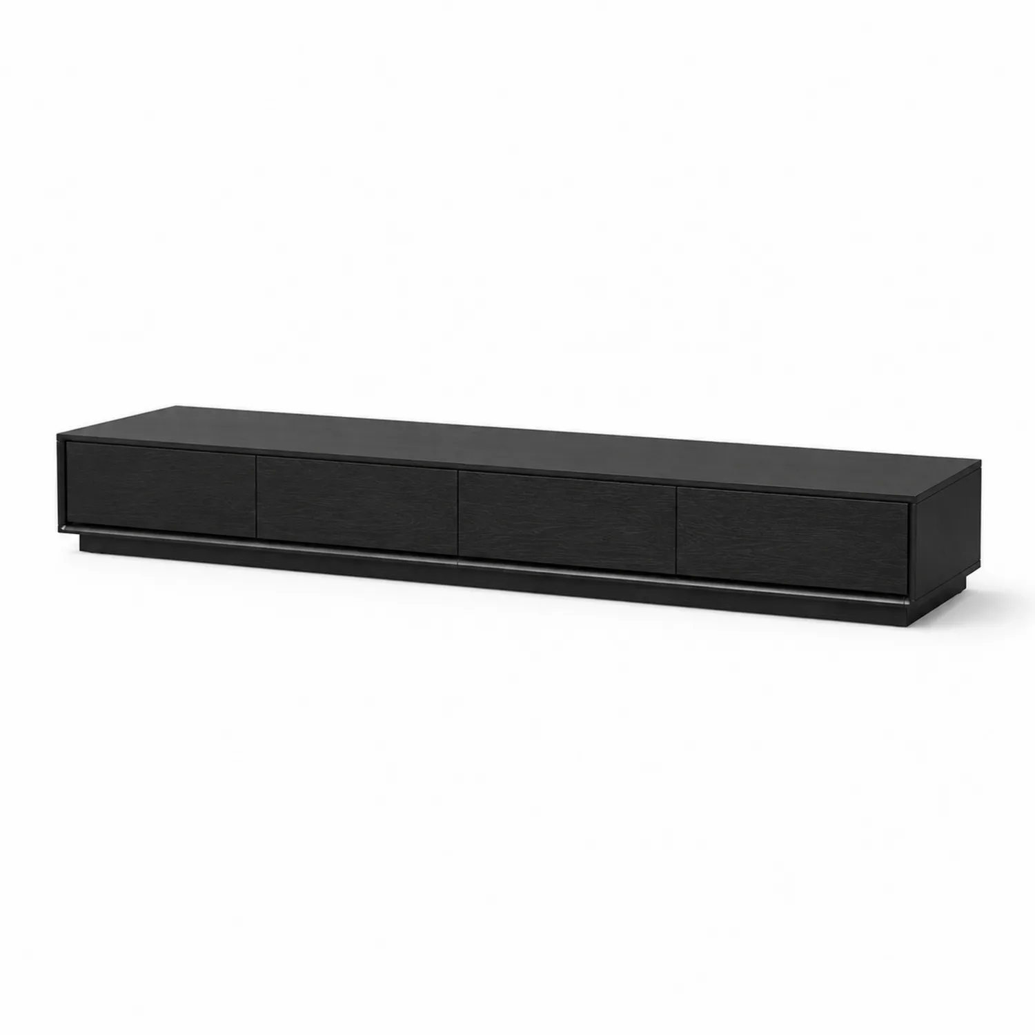 Mobile TV in Legno Nero con Tre Cassetti 200x40x30 cm