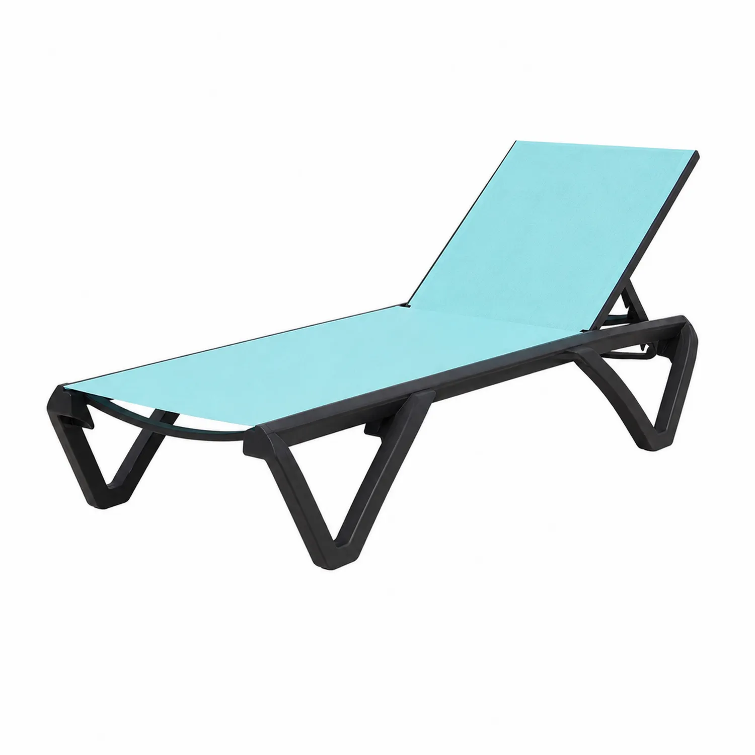 Lettino da sole in alluminio e textilene Azzurro 200 cm