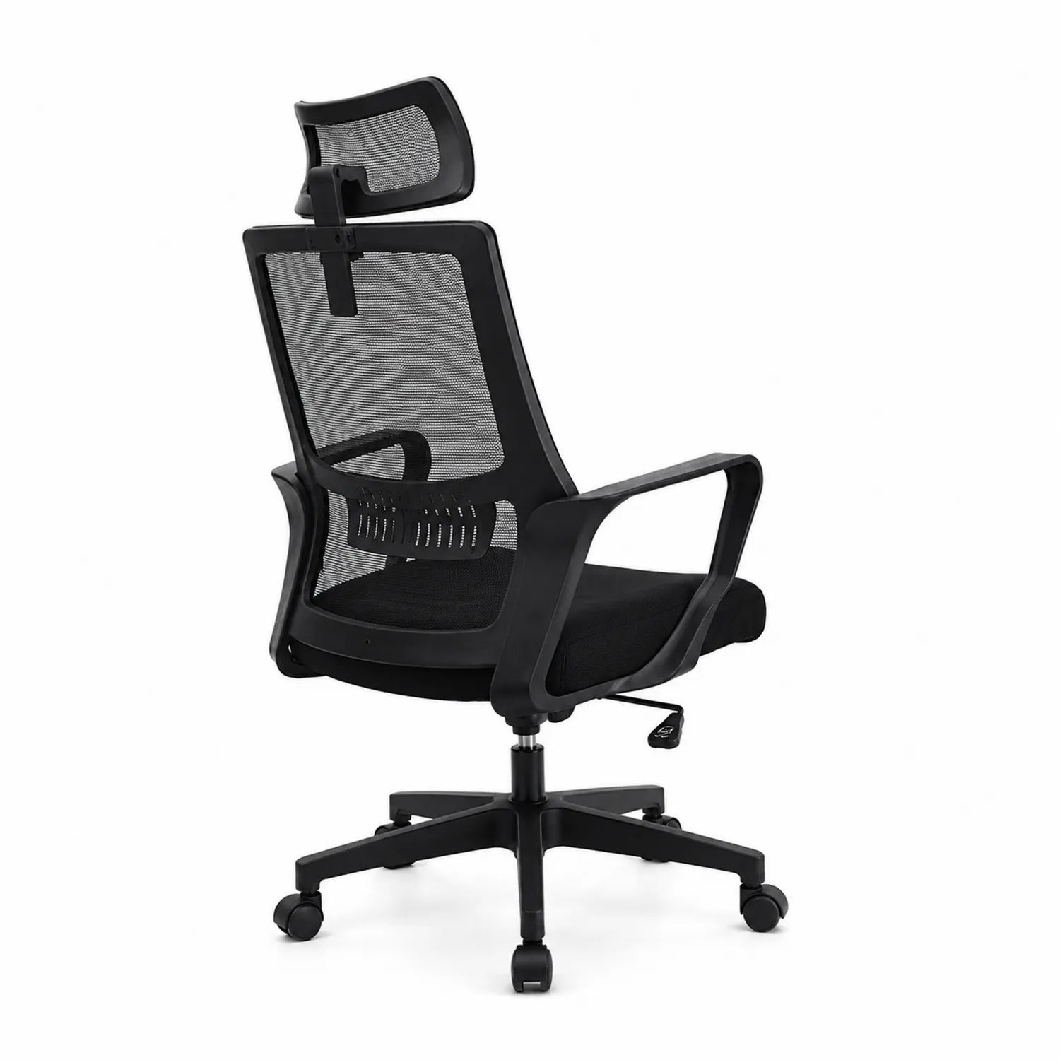 Sedia ergonomica in plastica e rete nera