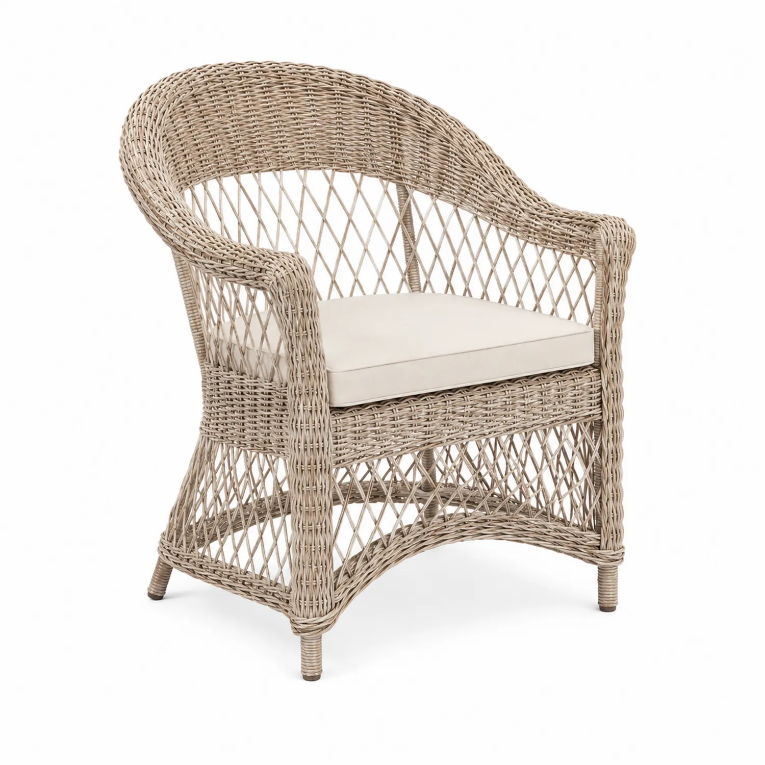 Poltrona da Esterno in Rattan Sintetico Beige