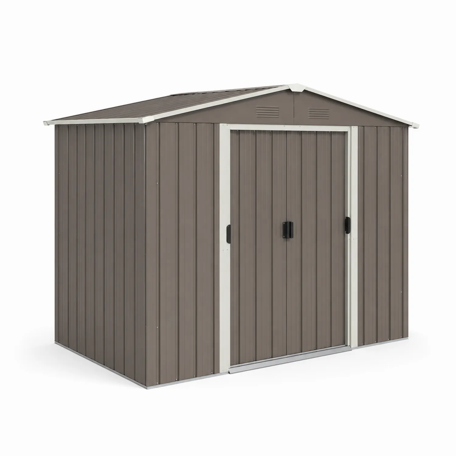Capanno da giardino in acciaio marrone 213x127x185 cm