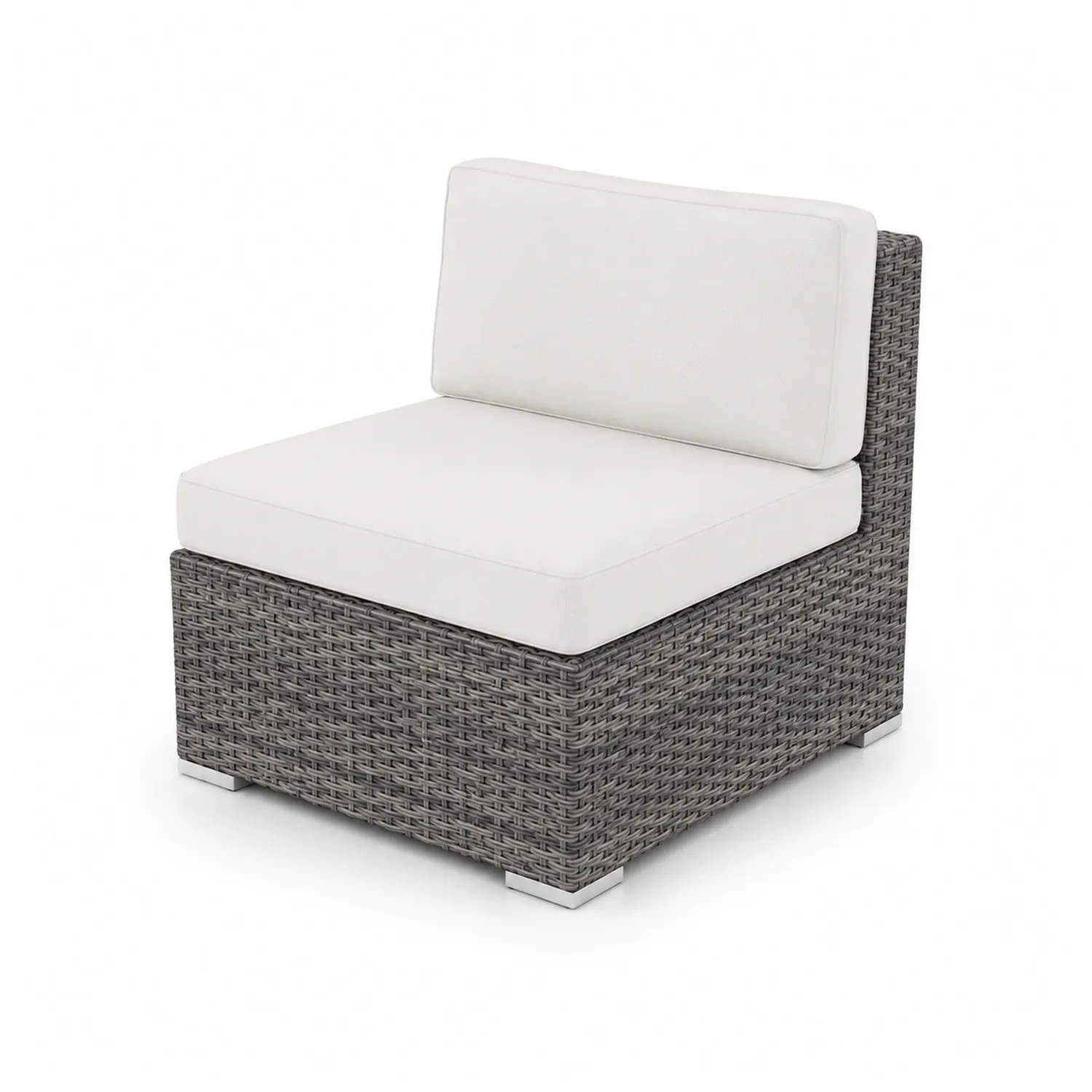 Sedia da Esterno in Rattan con Cuscini in Poliestere