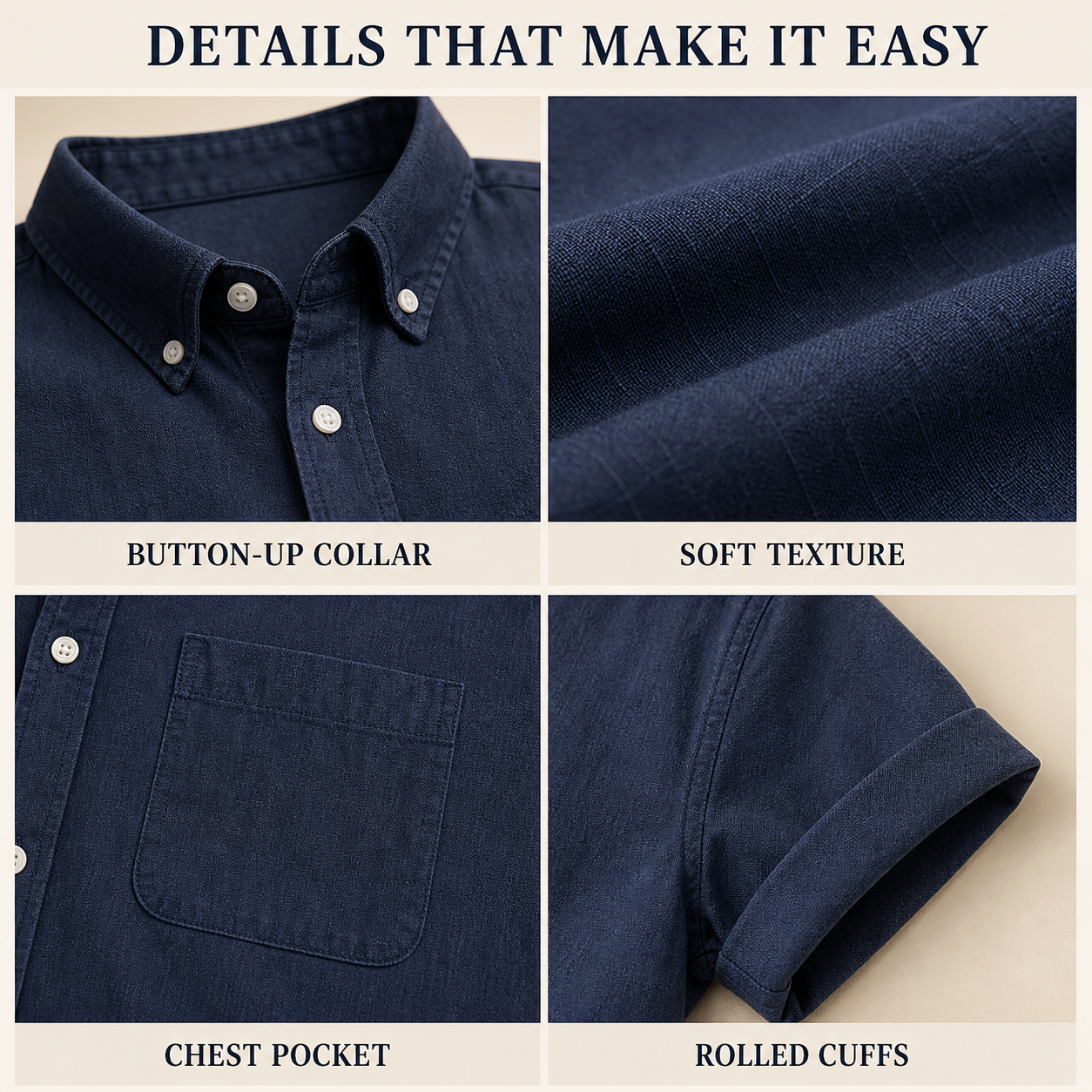 Short Sleeve Button-Up Shirt details