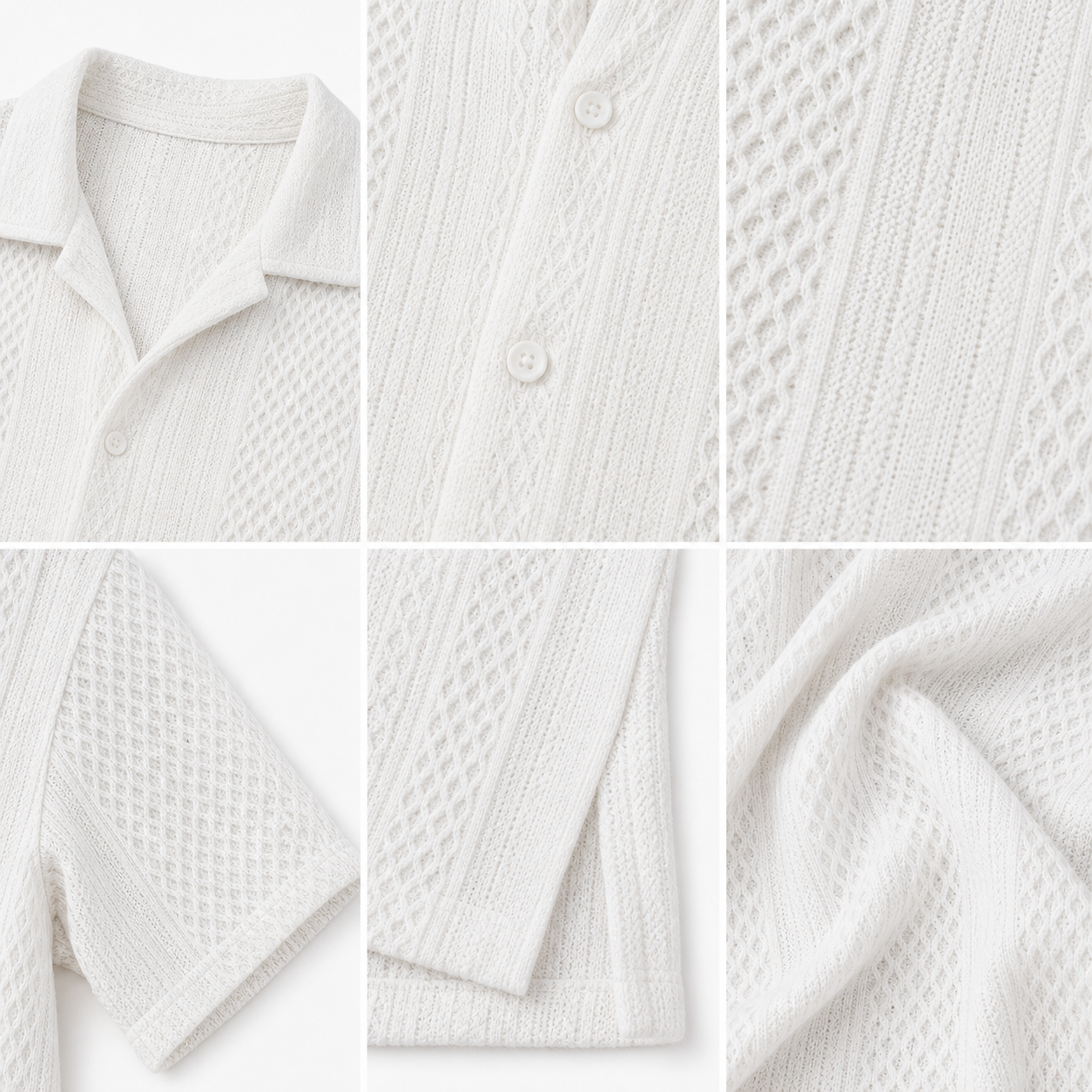 Textured knit shirt details